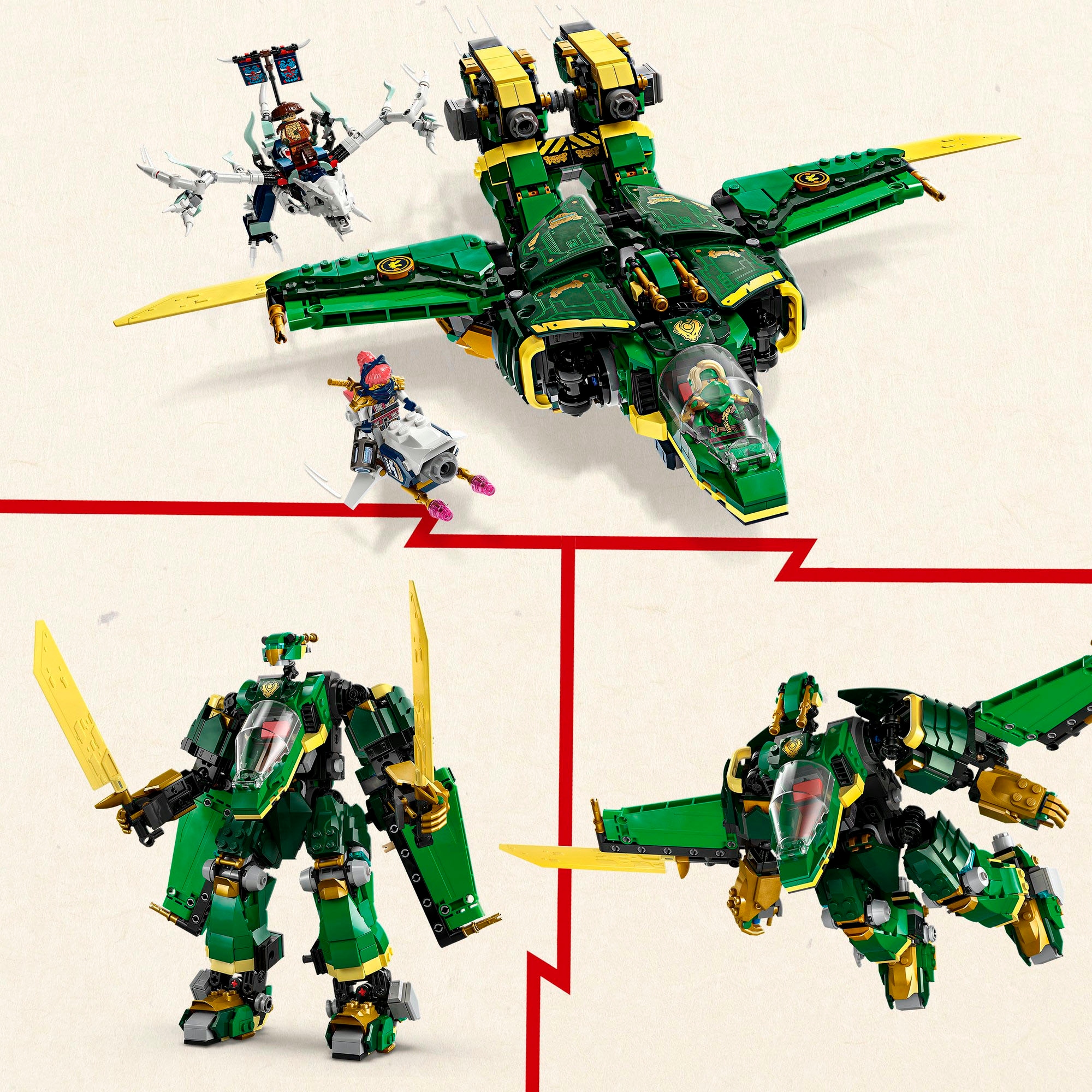 LEGO® Konstruktionsspielsteine »Lloyds Jet-Mech (71845), LEGO Ninjago«, (1112 St.), Made in Europe