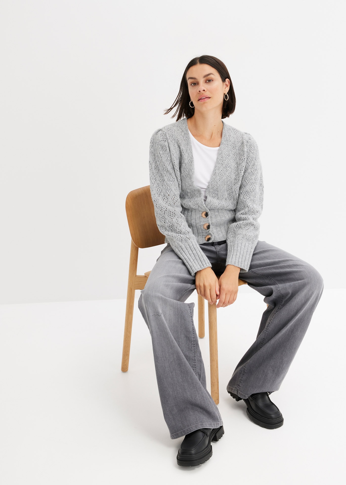 bonprix Strickjacke »Feinstrickjacke« Feinstrickjacke