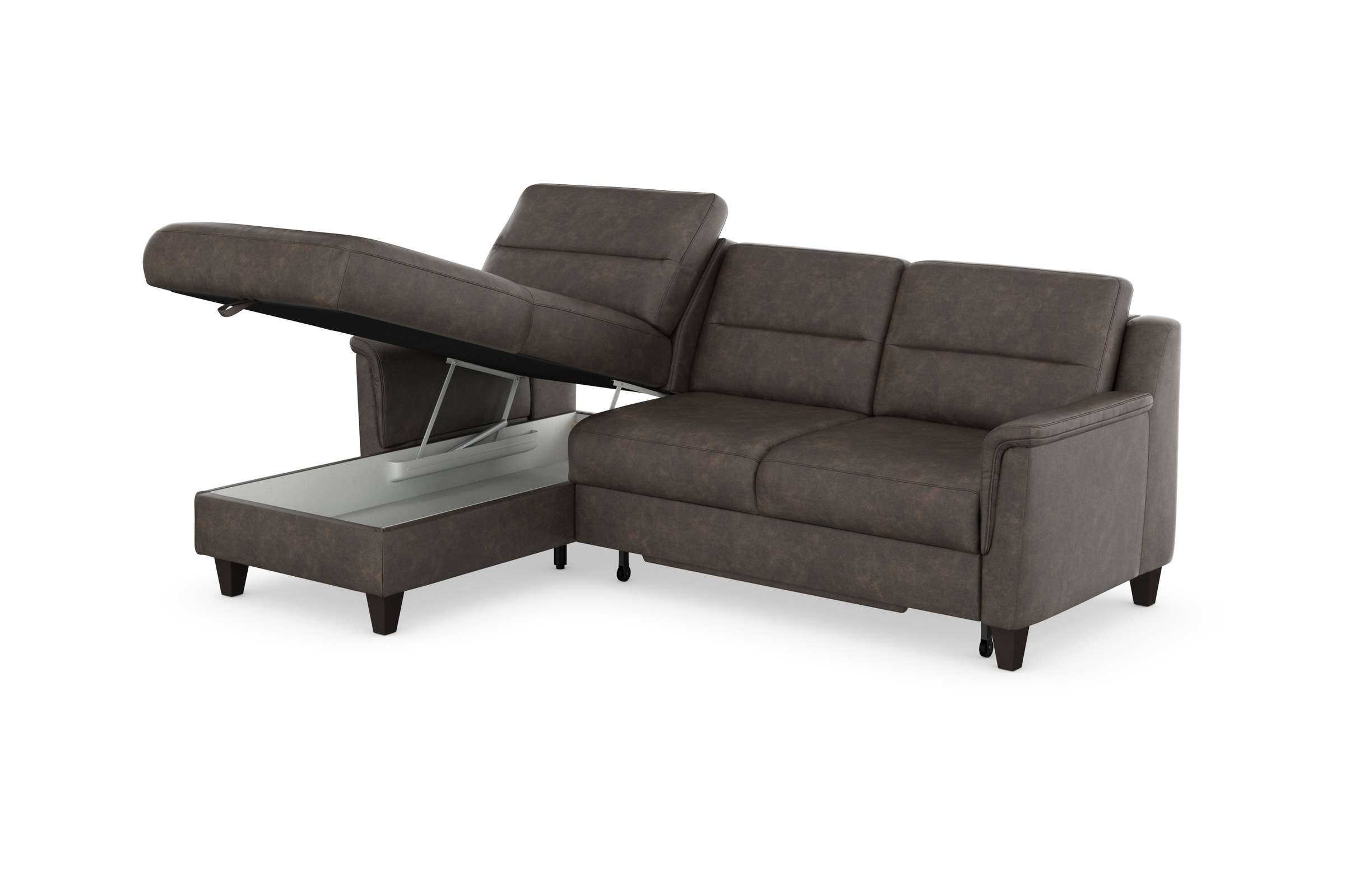 sit&more Ecksofa »Farö L-Form«, inklusive Federkern, wahlweise mit Bettfunktion und Bettkasten