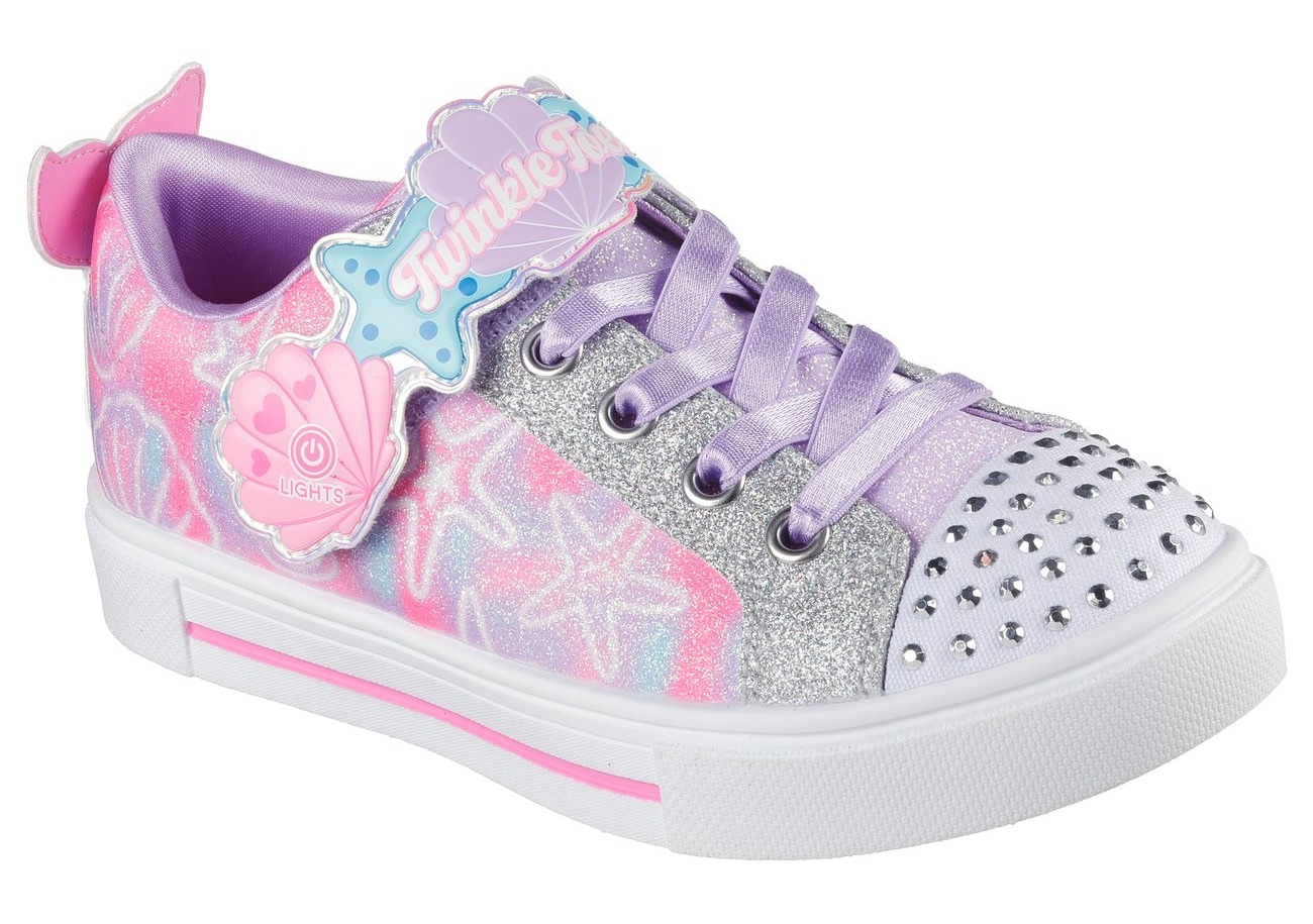 Skechers Kids Sneaker »TWINKLE SPARKS«, Blink,-Schlupfschuh mit Glitzer+Strass, Größenschablone zum Download