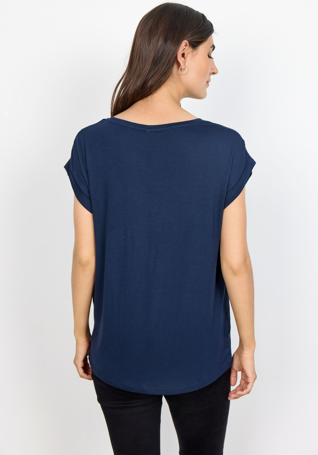 soyaconcept Shirtbluse »SC-Thilde6«, mit Bündchen und Vorderteil aus Satin, der Rücken aus Jersey