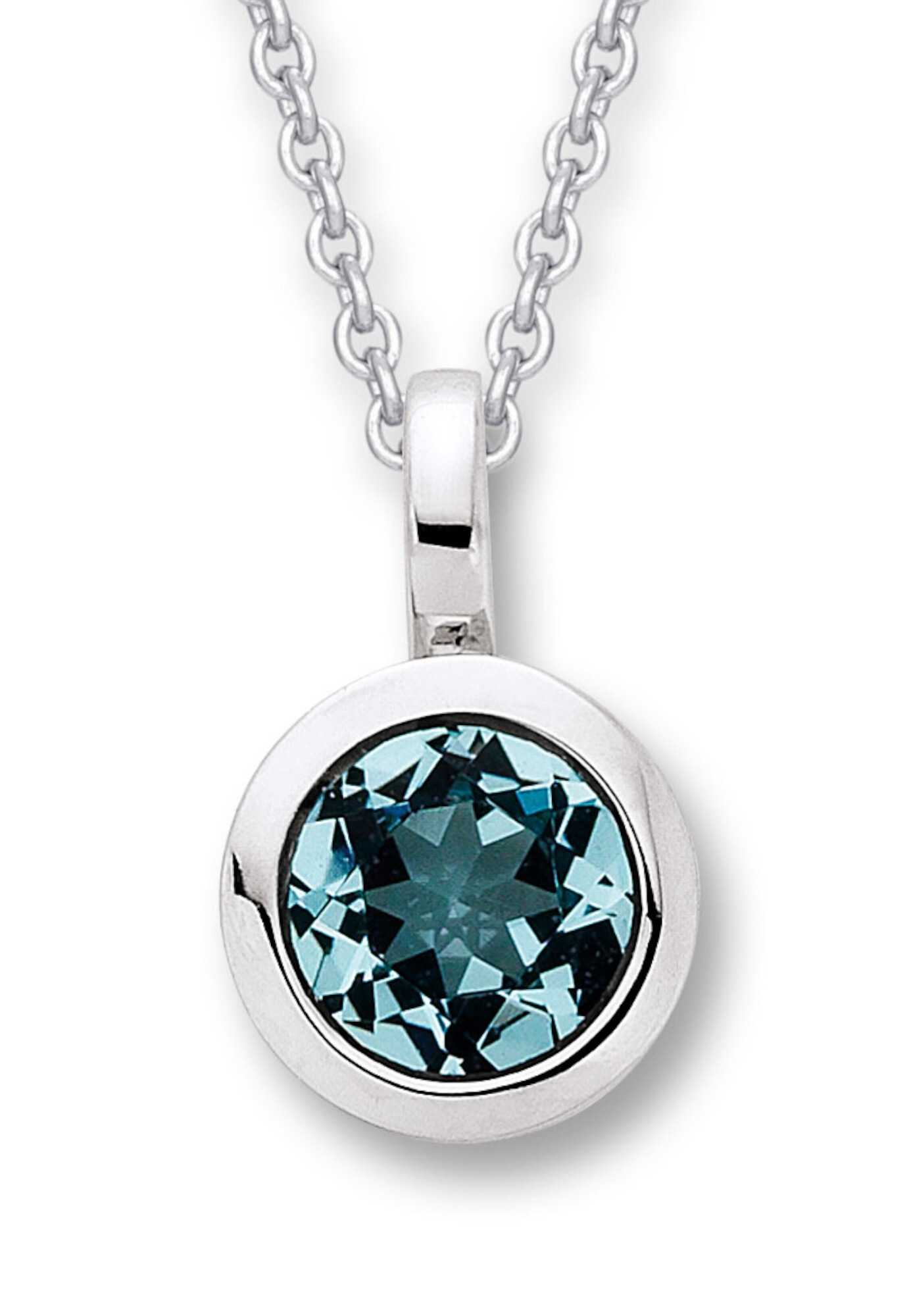 ONE ELEMENT Kettenanhänger »Blau Topas Zarge Anhänger aus 333 Weißgold«