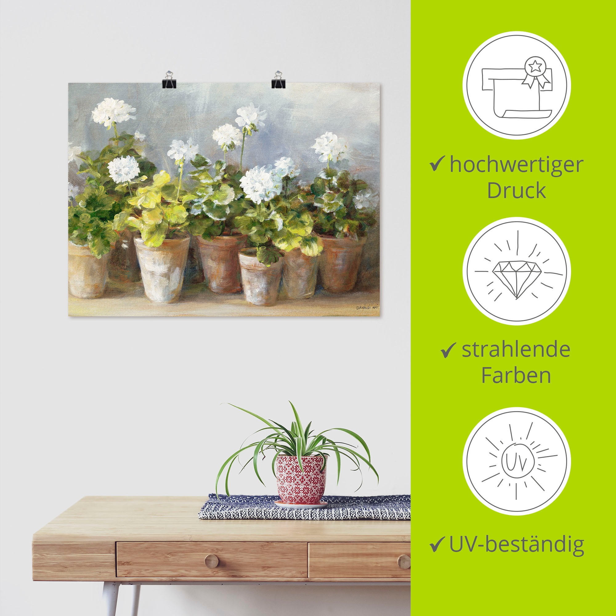 Artland Wandbild »Weiße Geranien« 1 Stk. tlg. als Leinwandbild, Poster in verschied. Größen