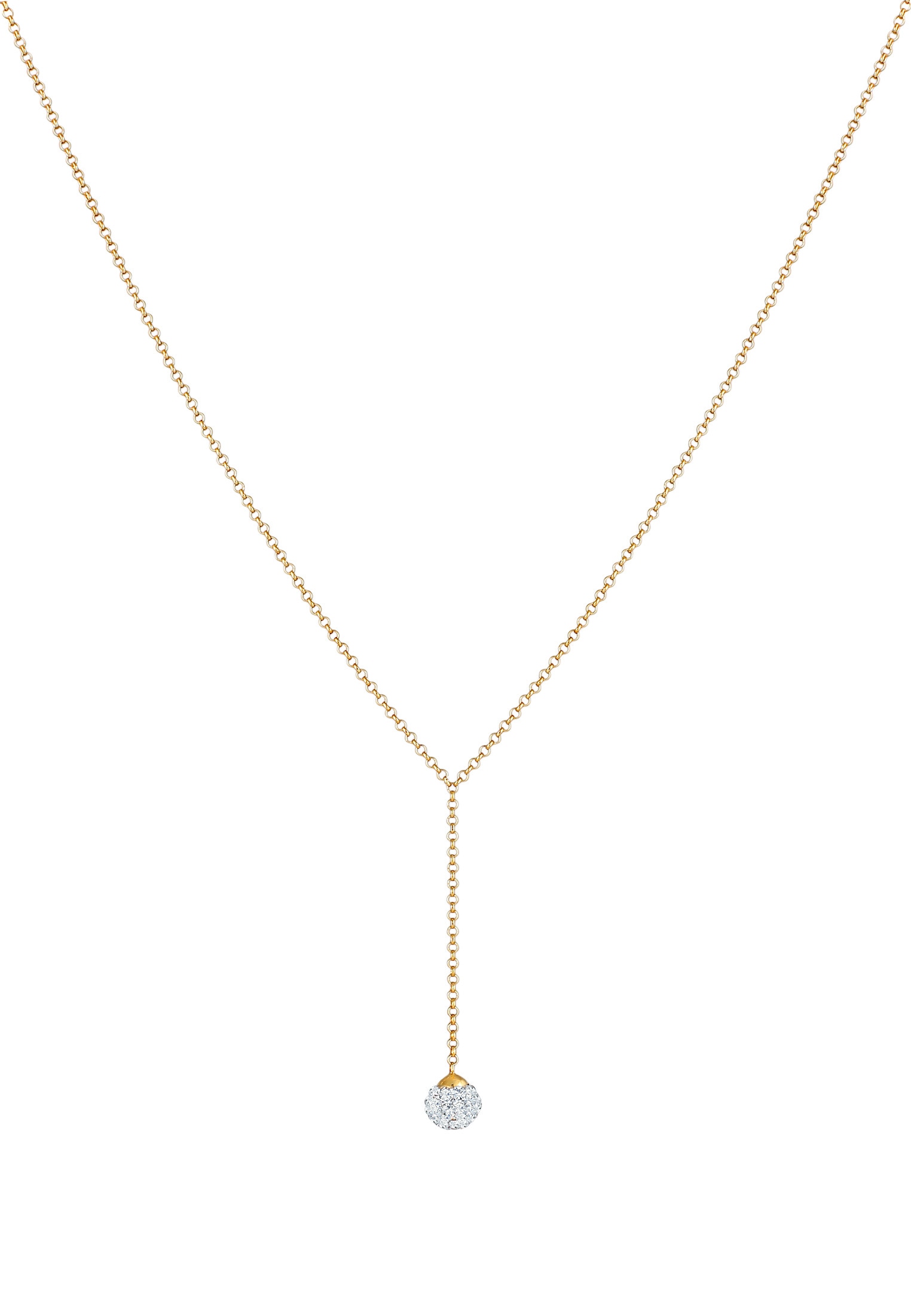 Elli Silberkette »Halskette Y-Kette Kugel 925 Silber, mit Kristallen von Swarovski®«
