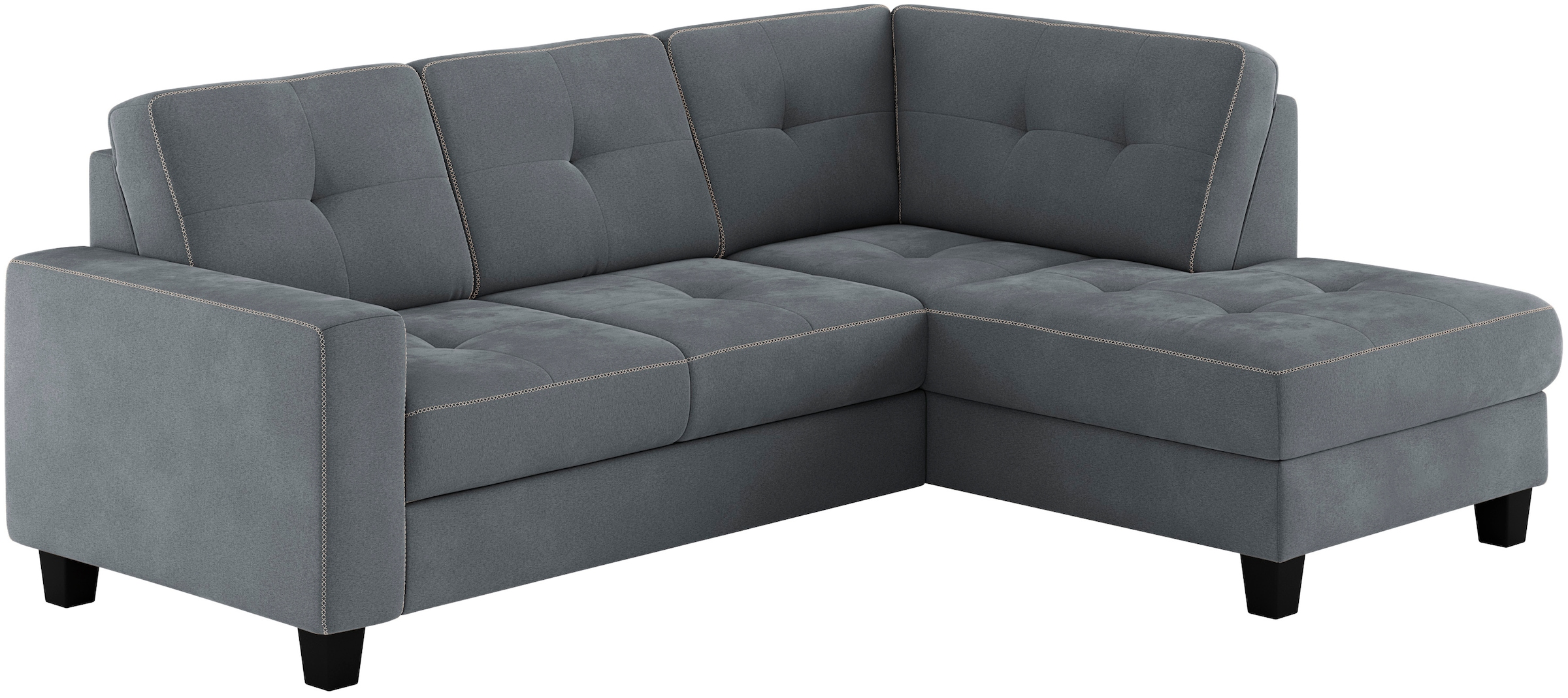 Places of Style Ecksofa »Varese«, Kreuznaht in beige