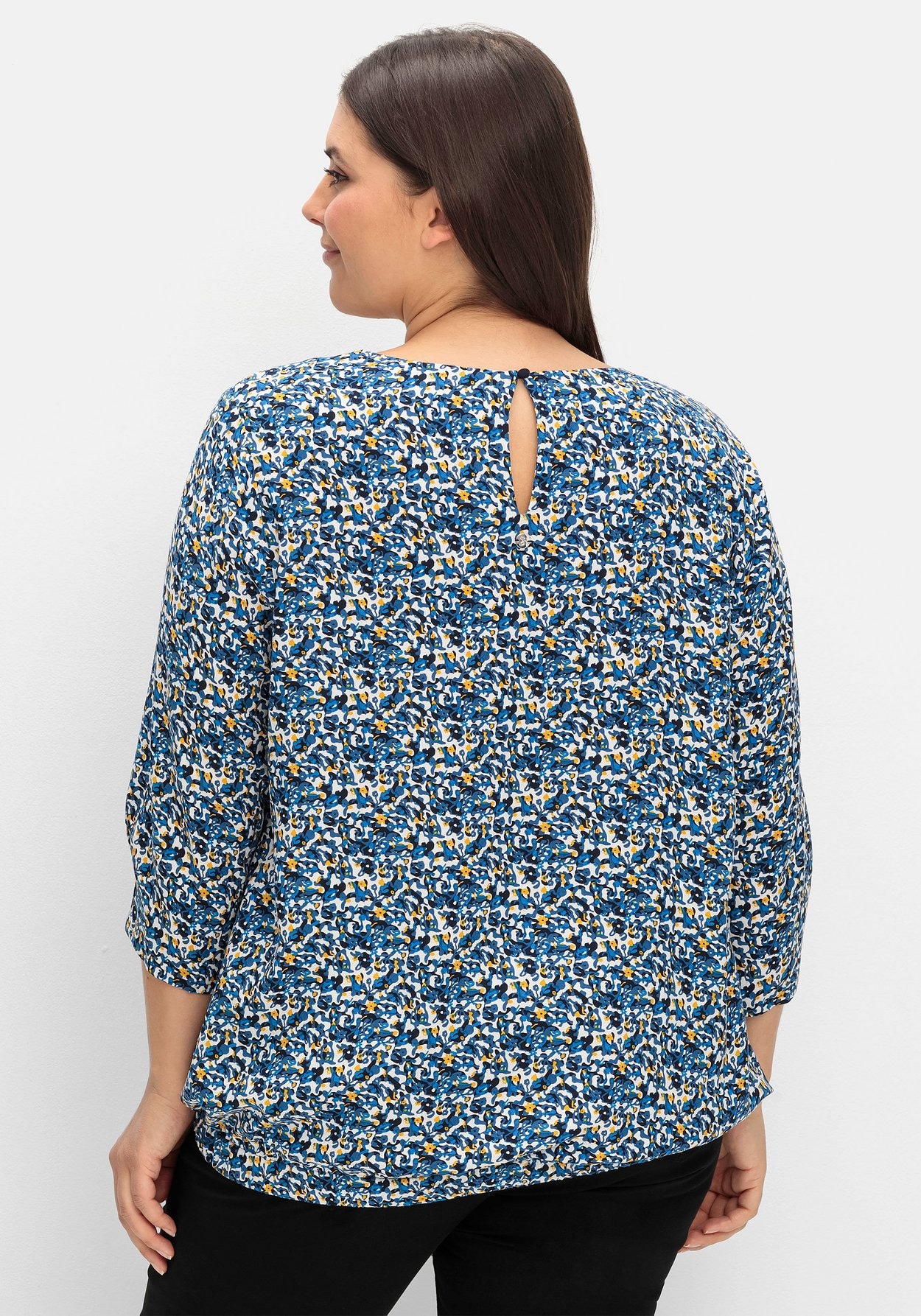 Sheego Tunika »Tunika mit gelegten Falten und Minimalprint«, mit gelegten Falten und Minimalprint