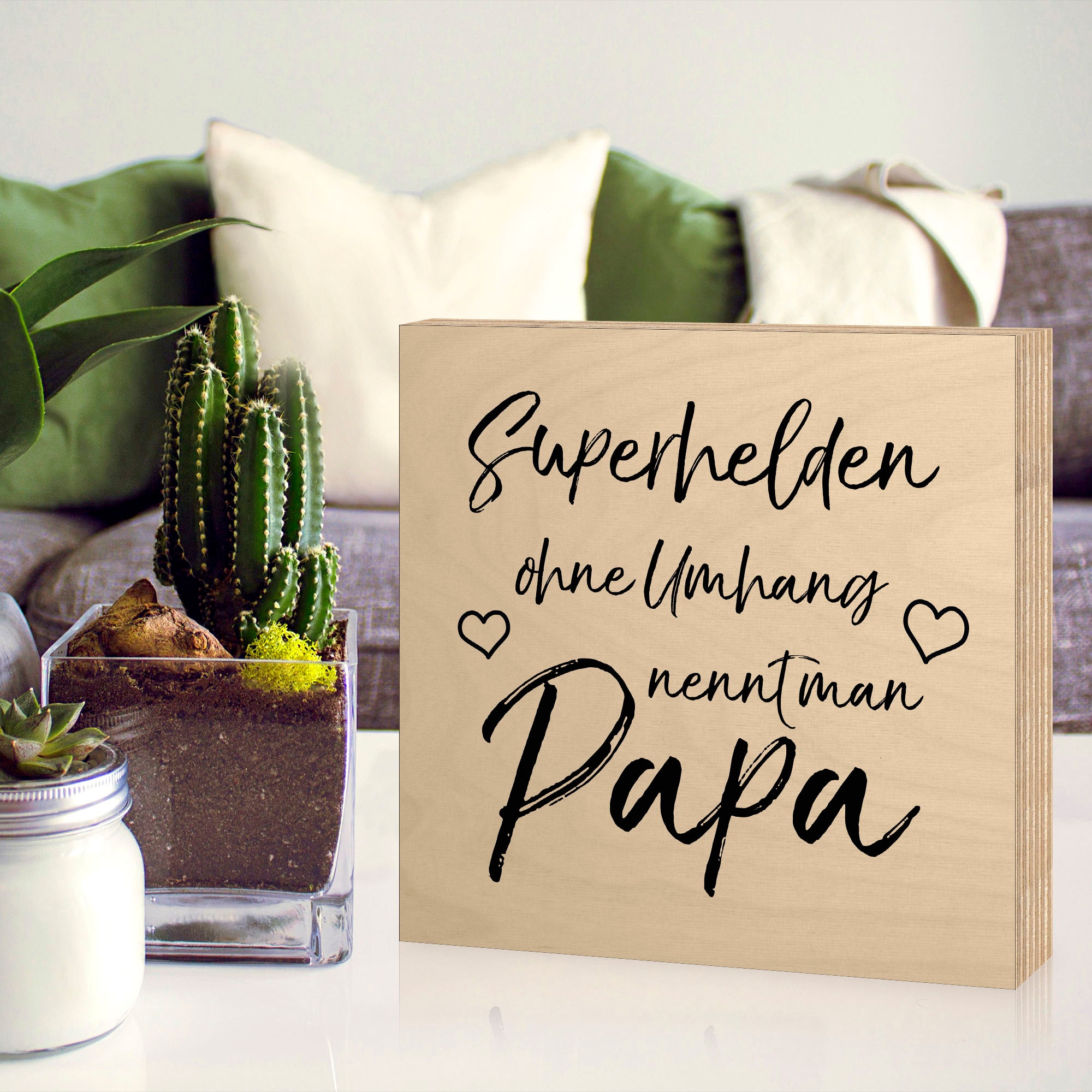 Artland Holzbild »Super Helden ohne Umhang«, Sprüche & Texte, (1 St.)