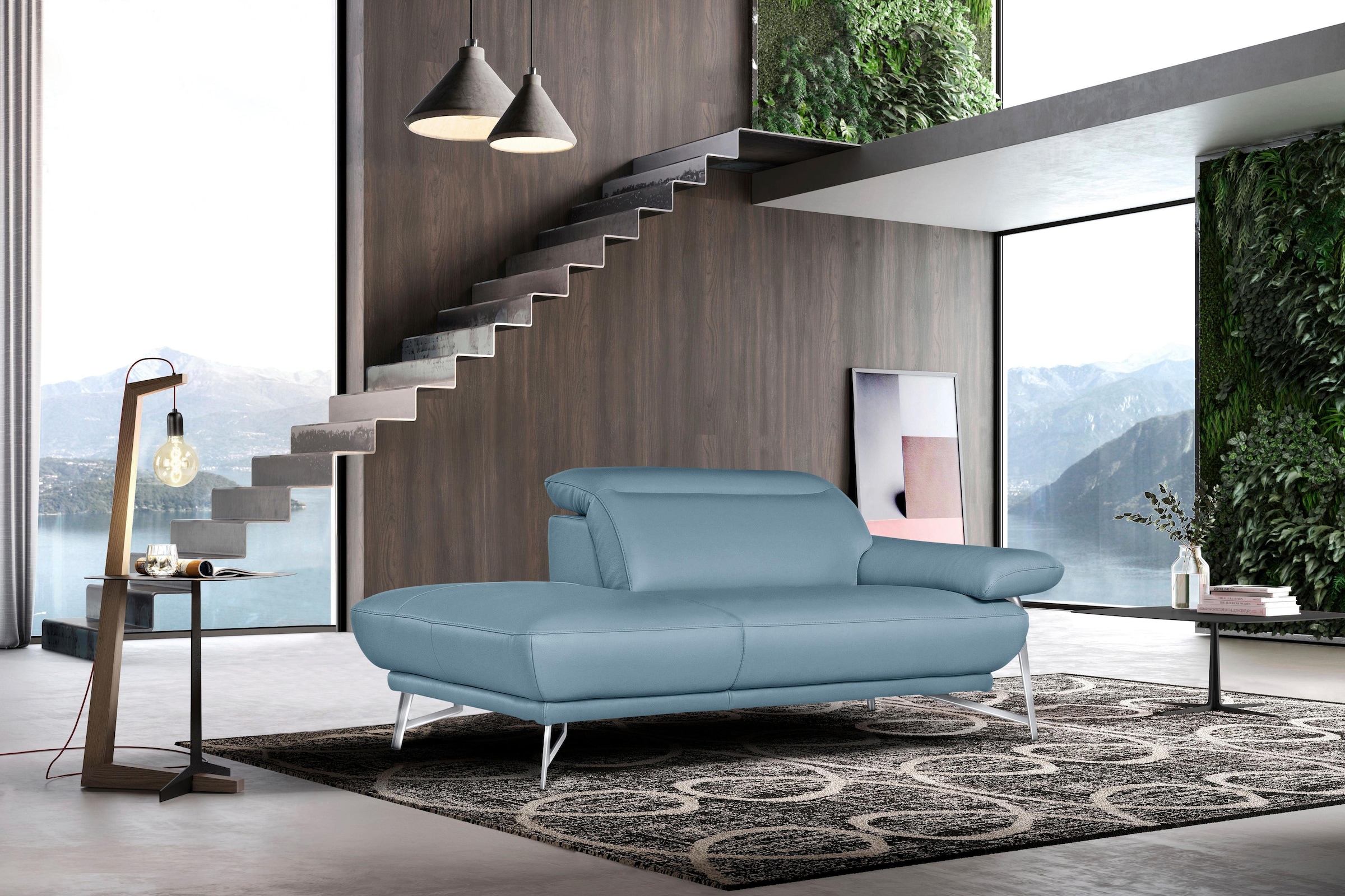 Egoitaliano Polstergarnitur »Anais, Design mit hohem Sitzkomfort für mehr Bequemlichkeit«, Set: bestehend aus Sofa und Ottomane, inkl. Kopfteilverstellung