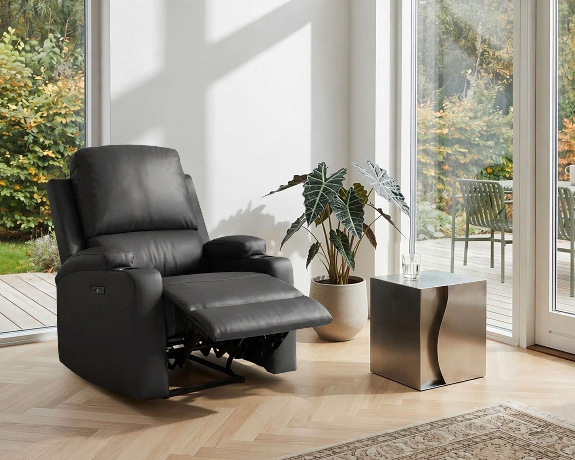 OTTO home Relaxsessel »NAPORI Lederoptik, Kinosessel, Multimedia-Sessel« TV-Sessel mit manueller u elektrischer Relaxfunktion u. Getränkehalter