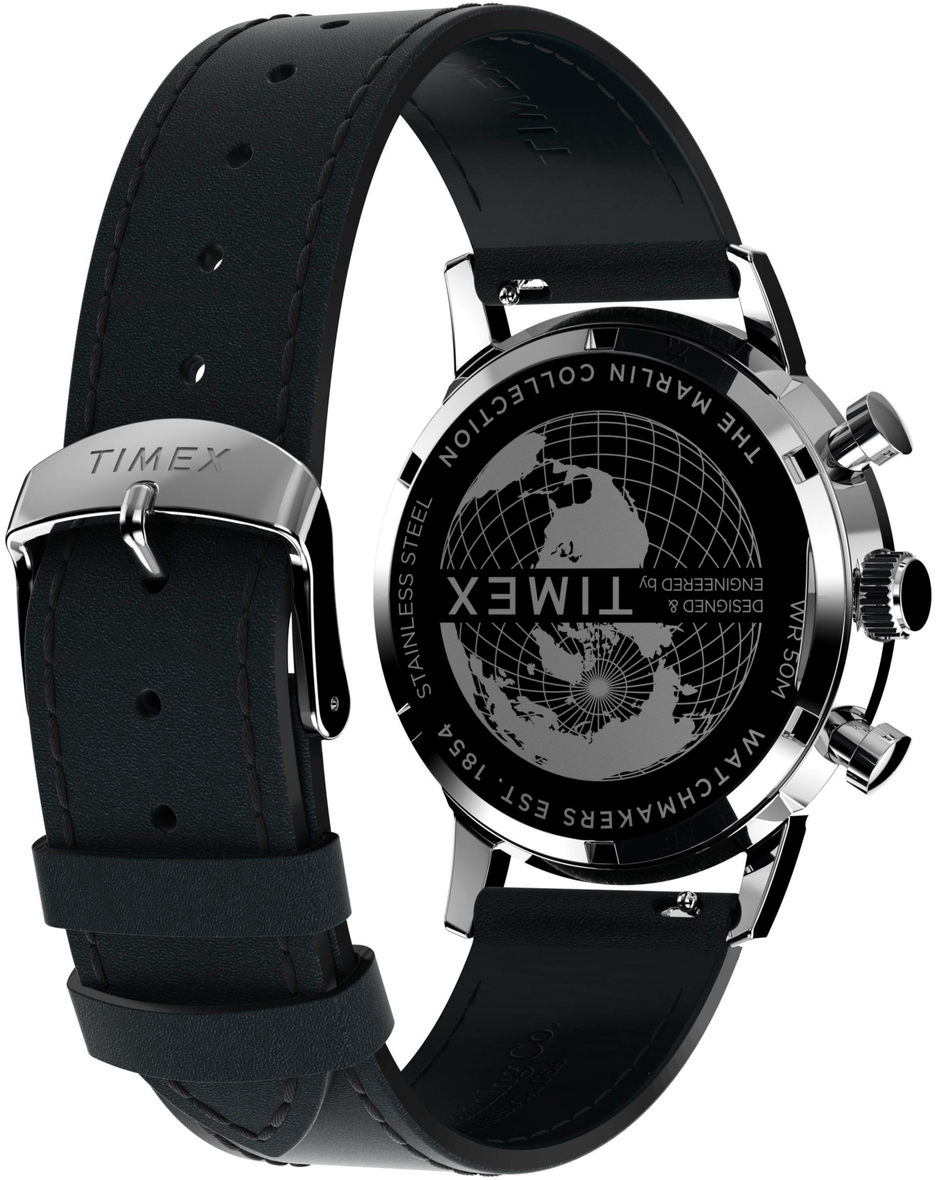 Timex Chronograph »MARLIN«, Quarzuhr, Armbanduhr, Herren, Datum, Stoppfunktion, 12/24-Std.-Anzeige