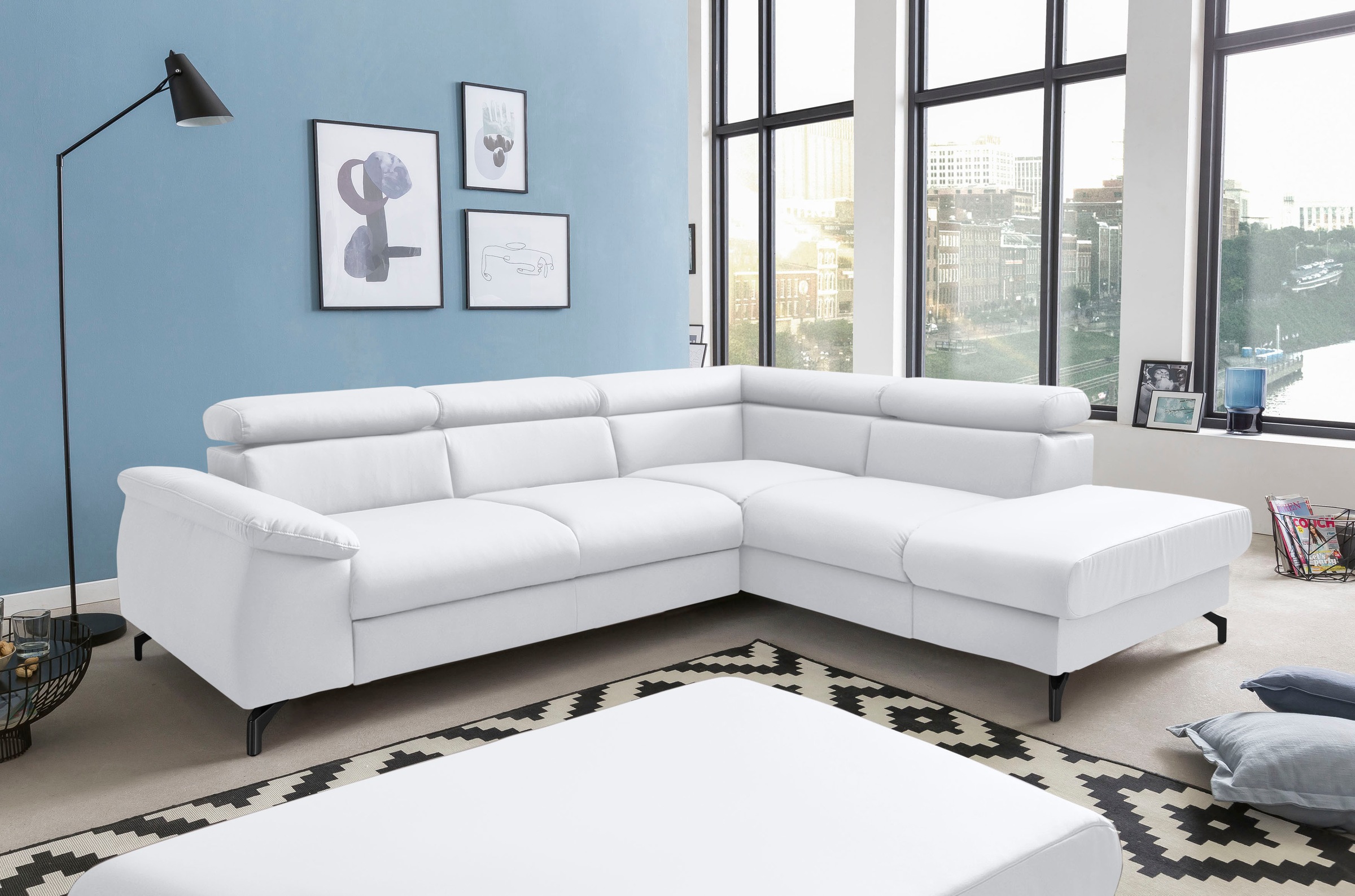 COTTA Ecksofa »Komaris L-Form«, mit Kopfteilverstellung, wahlweise mit Bettfunktion & Bettkasten