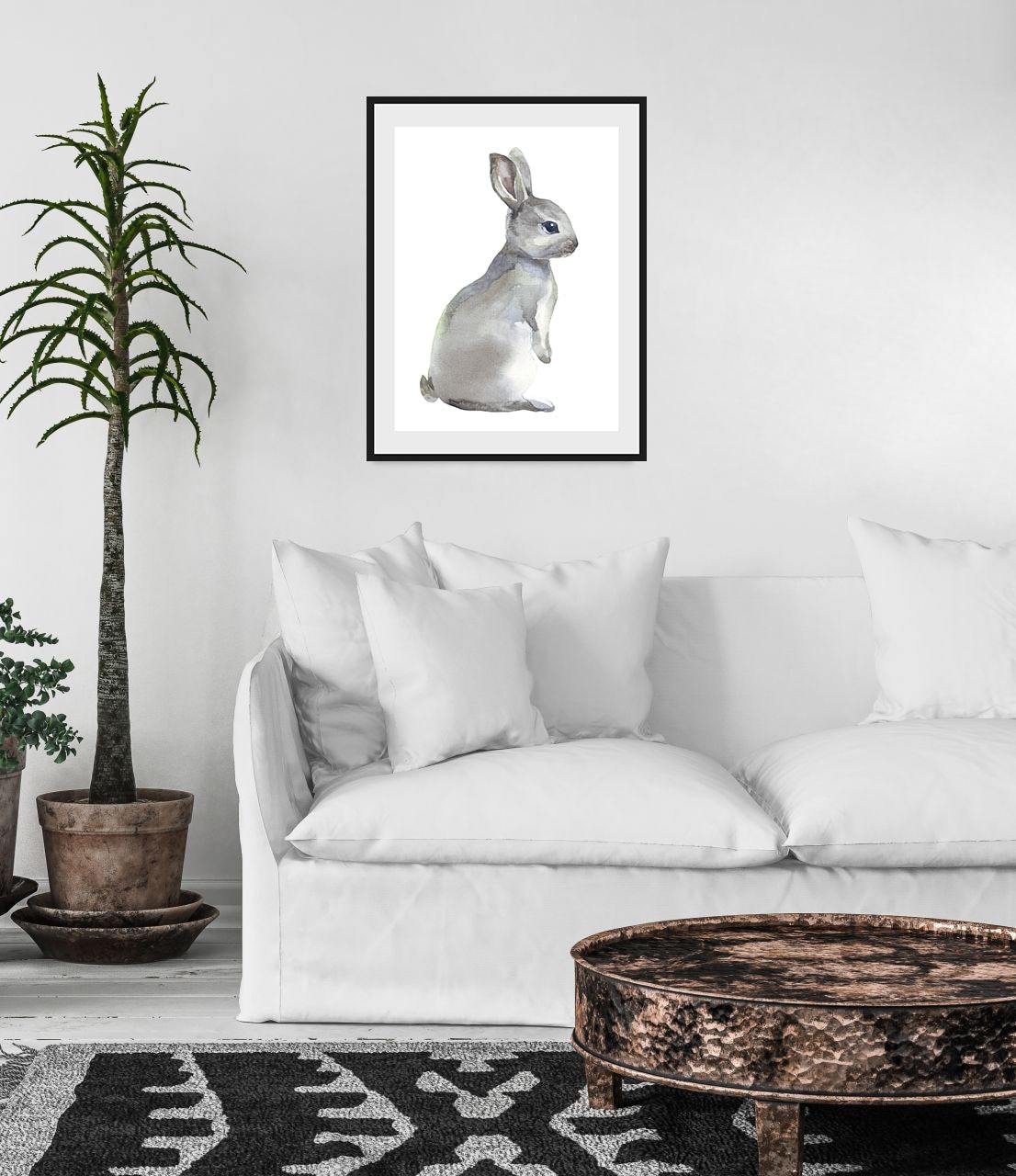 queence Bild »Millie« Haustiere | Kunst | Schwarz-Weiß 1 Stk. tlg. HD Premium Poster-Druck inkl. Holzrahmen