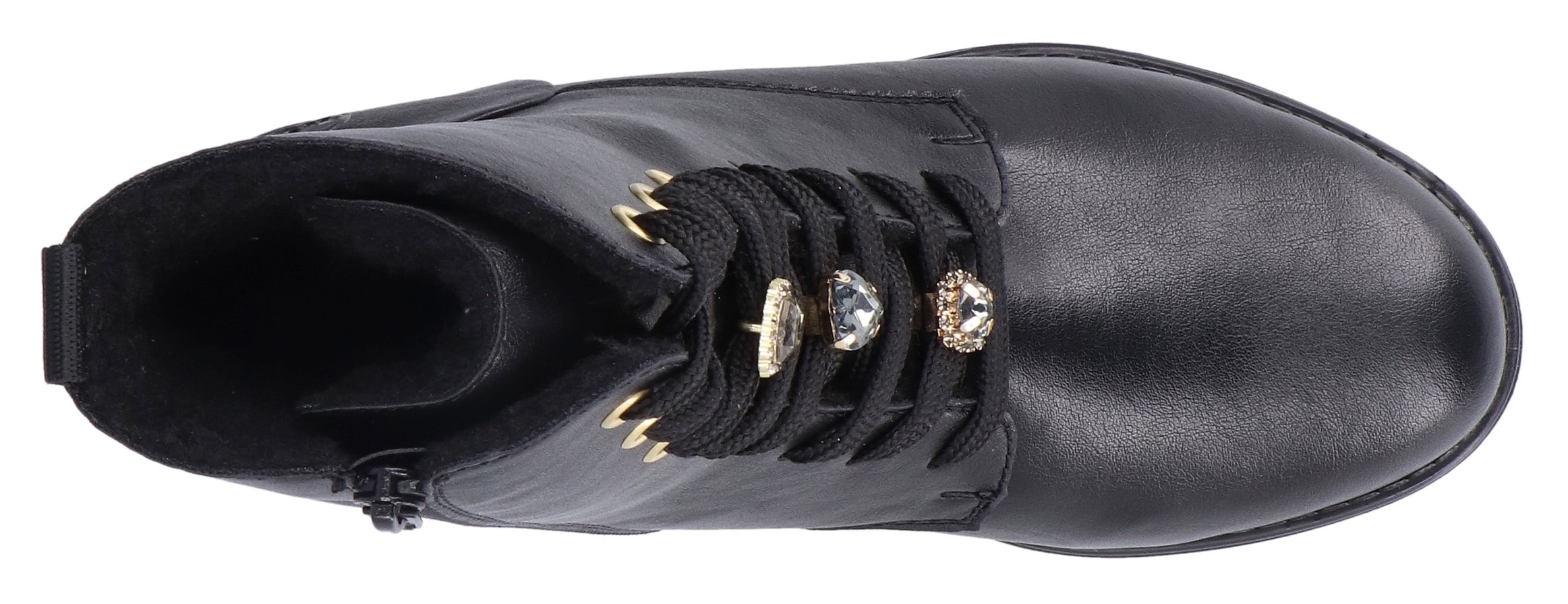 Rieker Winterstiefelette  Schnürstiefelette, Boots, Blockabsatz, mit Schmuckelementen