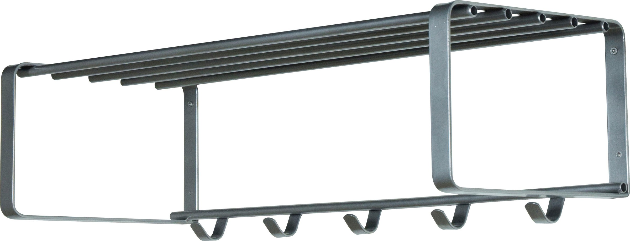 Spinder Design Garderobenleiste »REX«, (1 St.), Wandgarderobe aus Stahl mit Hutablage und 5 bzw. 7 Haken