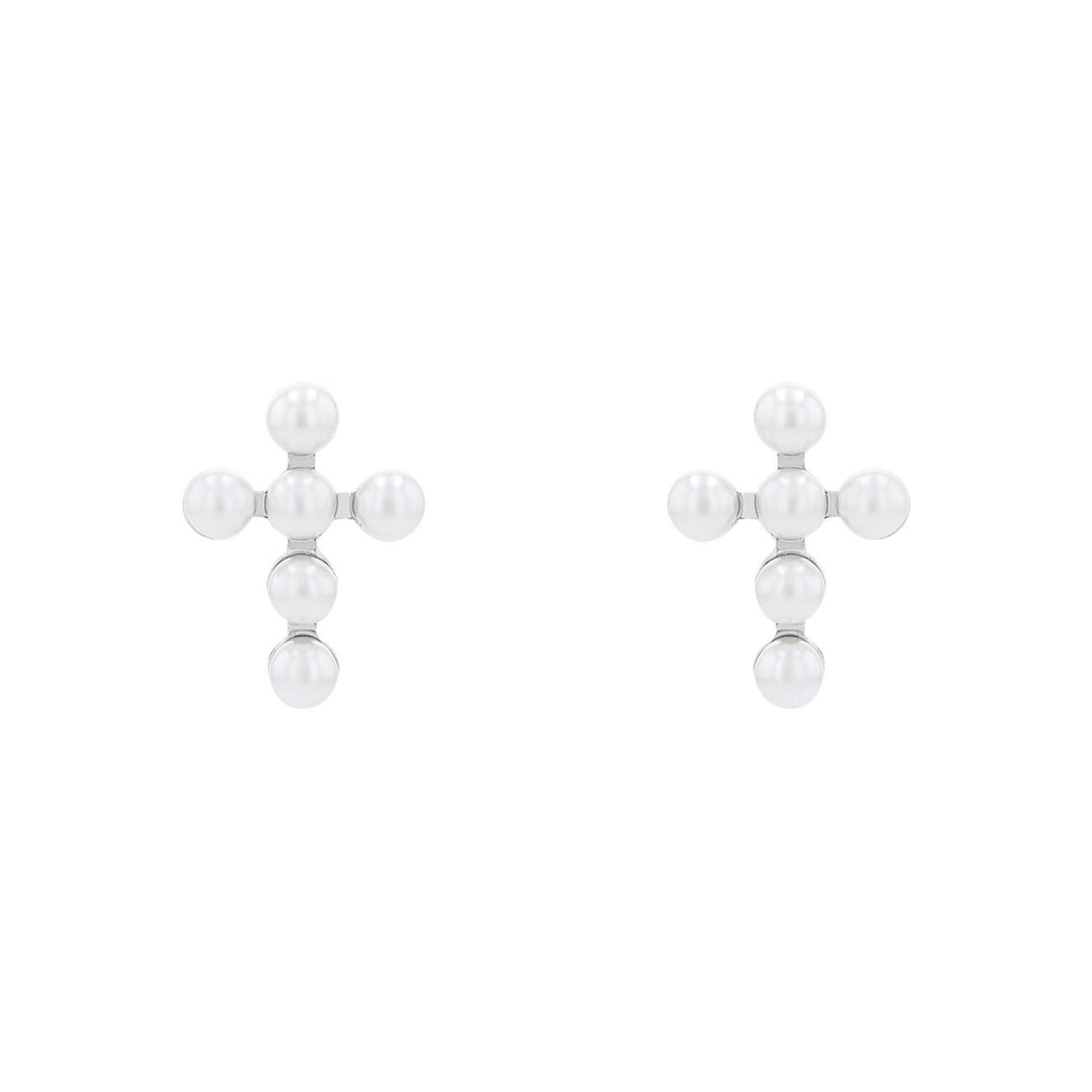 Amor Paar Ohrstecker »Schmuck Geschenk, Kreuz« mit Wachsperle