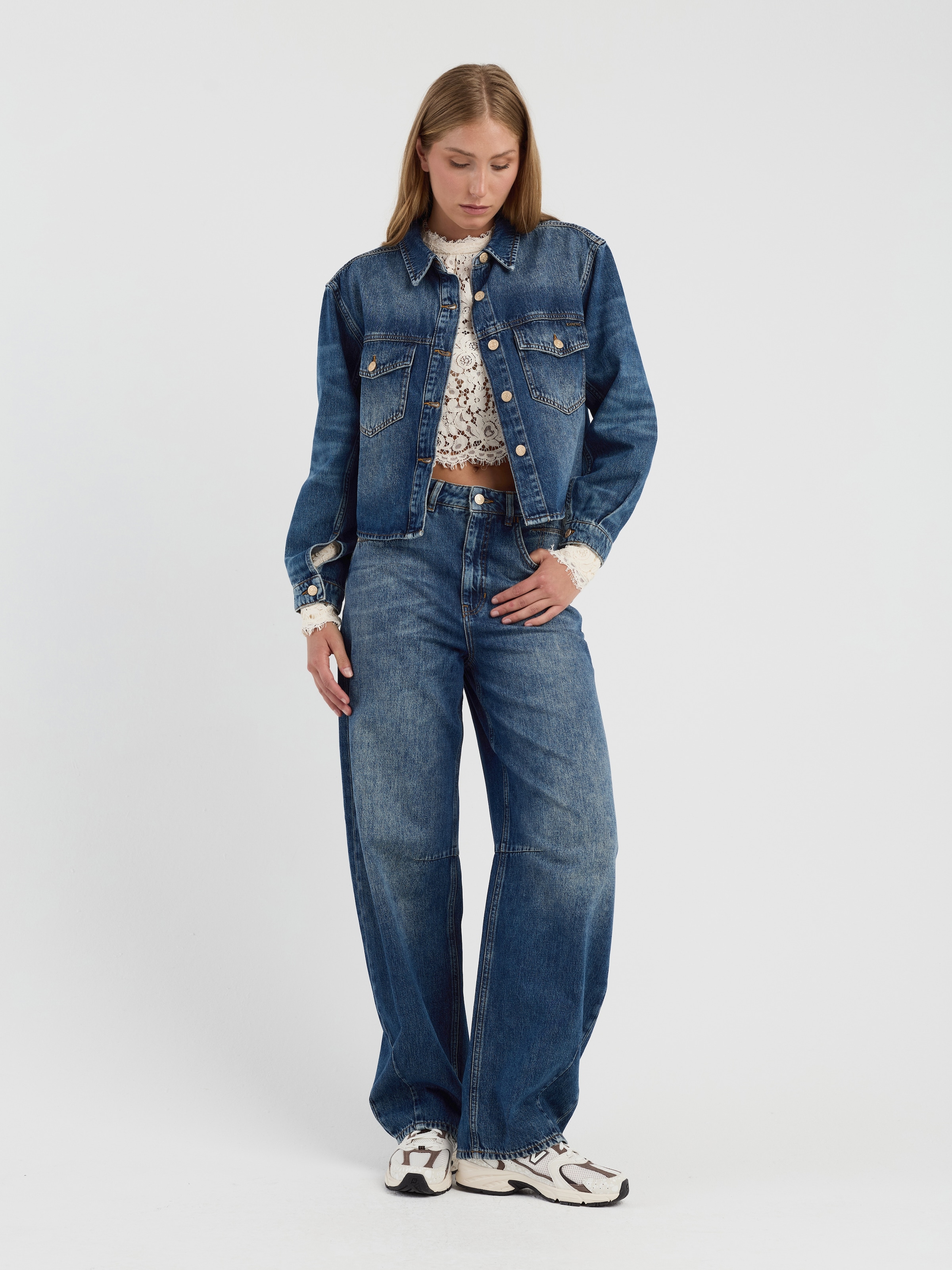 GANG Jeansjacke »94ZOE JACKET« als Set zur Sarina Long