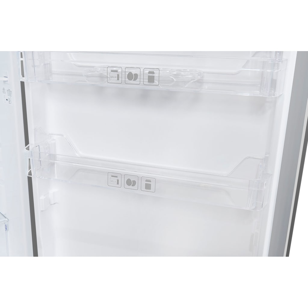 exquisit Kühlschrank »KS16-V-H-040E«, KS16-V-H-040E inoxlook, 85,5 cm hoch, 55 cm breit