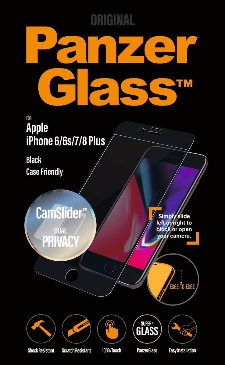 Schutzglas »E2E Privacy + CF + CamSlider für iPhone 6/6s/7/8+«
