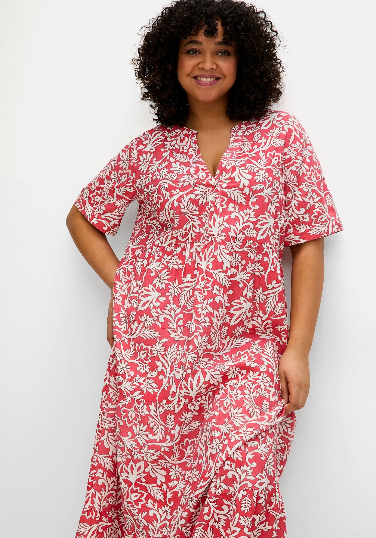Sheego Maxikleid »Maxikleid mit grafischem Alloverprint«