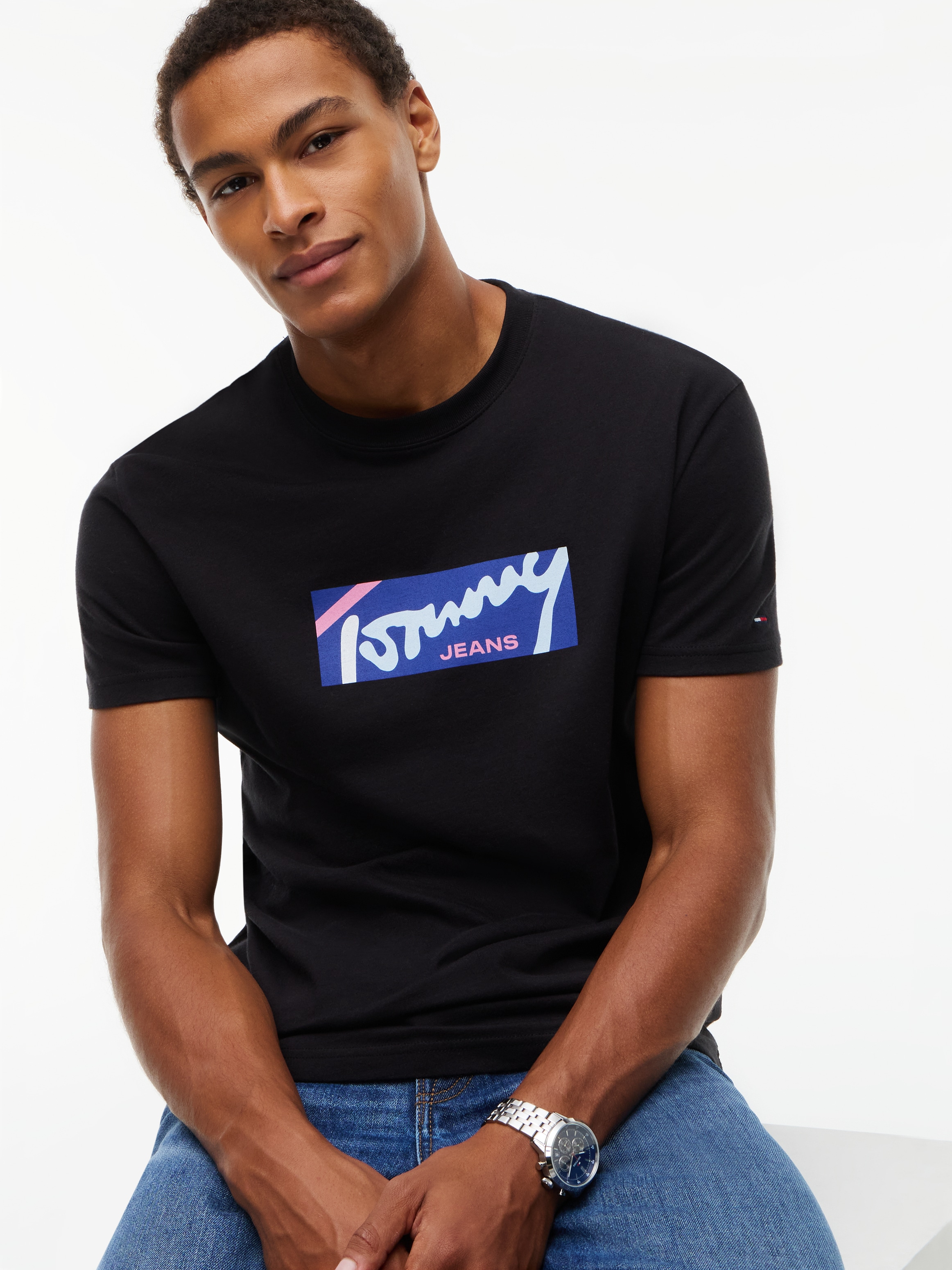 Tommy Jeans T-Shirt »TJM REGULAR SIGNATURE« Print, Rundhals, normale Passform