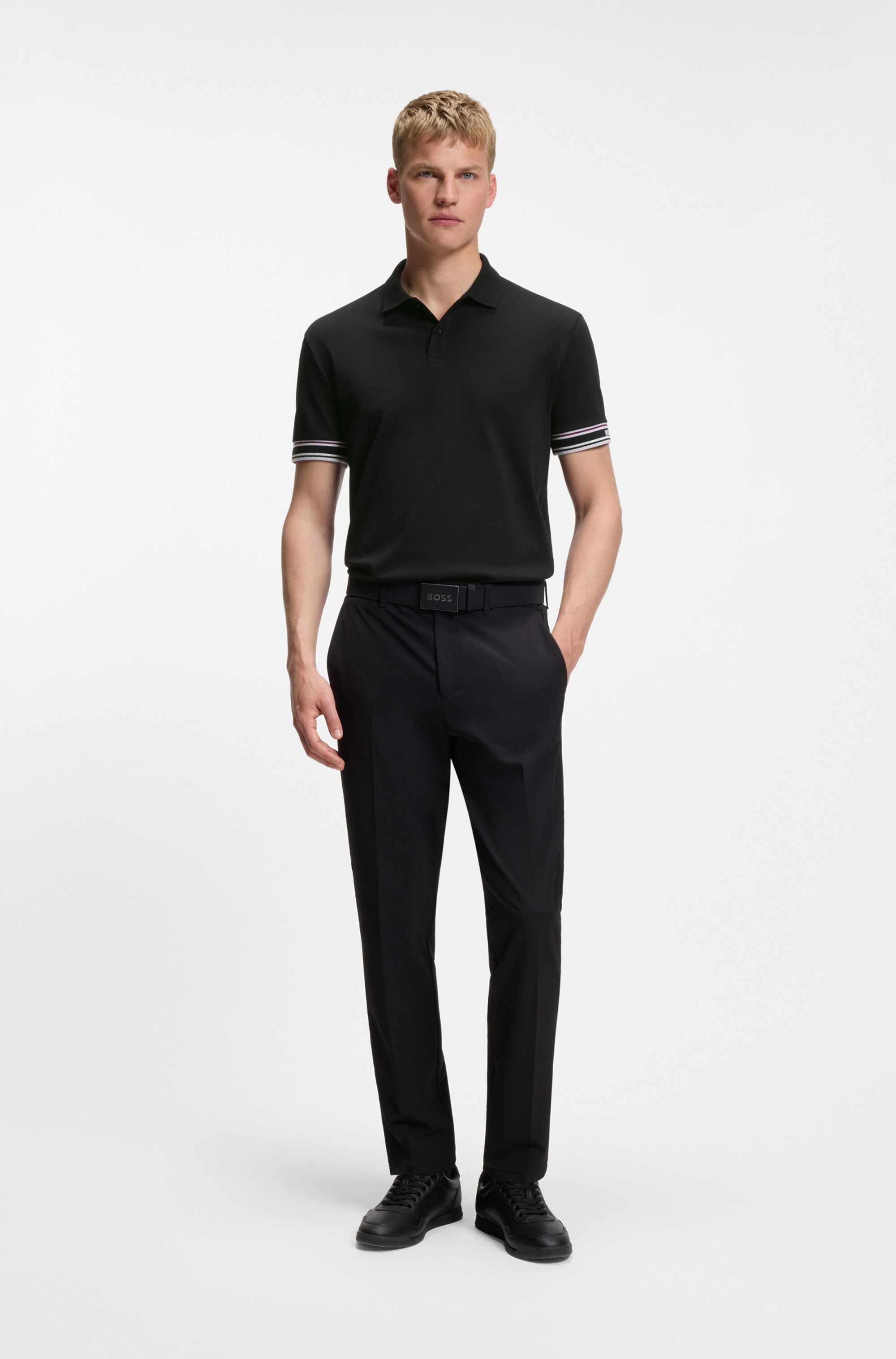 BOSS GREEN Poloshirt »Polo Zone« mit Piqué-Streifen und einem Logo am Ärmel