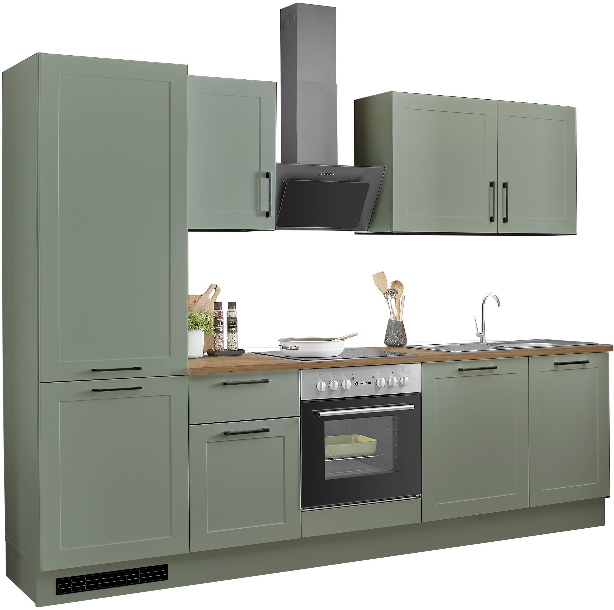 BASIC by Balculina Küchenzeile »Marsi« Breite 280 cm, wahlweise mit E-Geräten, mit Soft-Close-Funktion