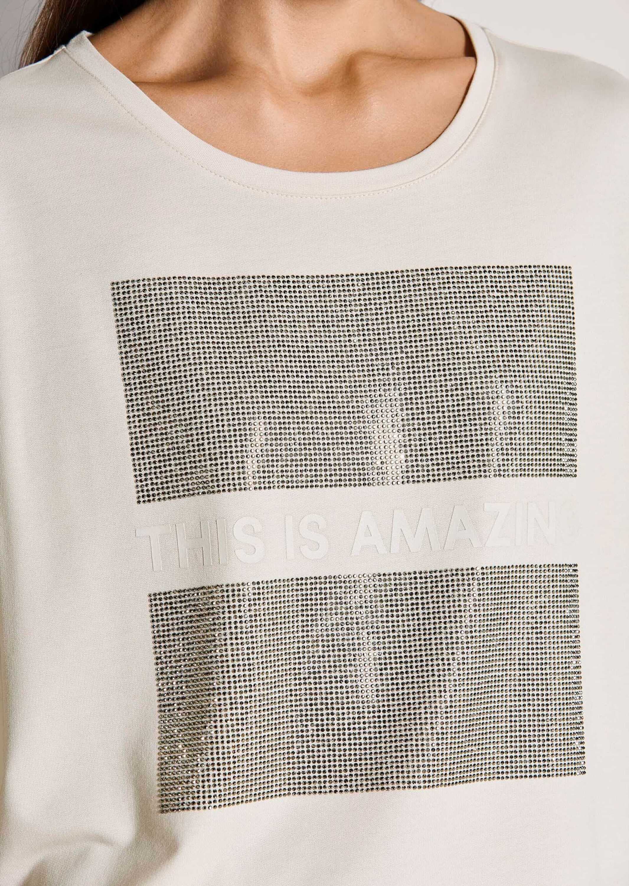 MADELEINE Kurzarmshirt »Shirt Oversized Shirt mit Print, Kurzarm« Motiv mit Strasssteinen