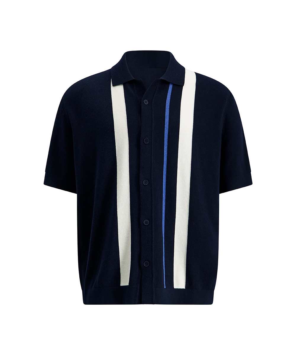 Pierre Cardin Poloshirt mit durchgehender Knopfleiste