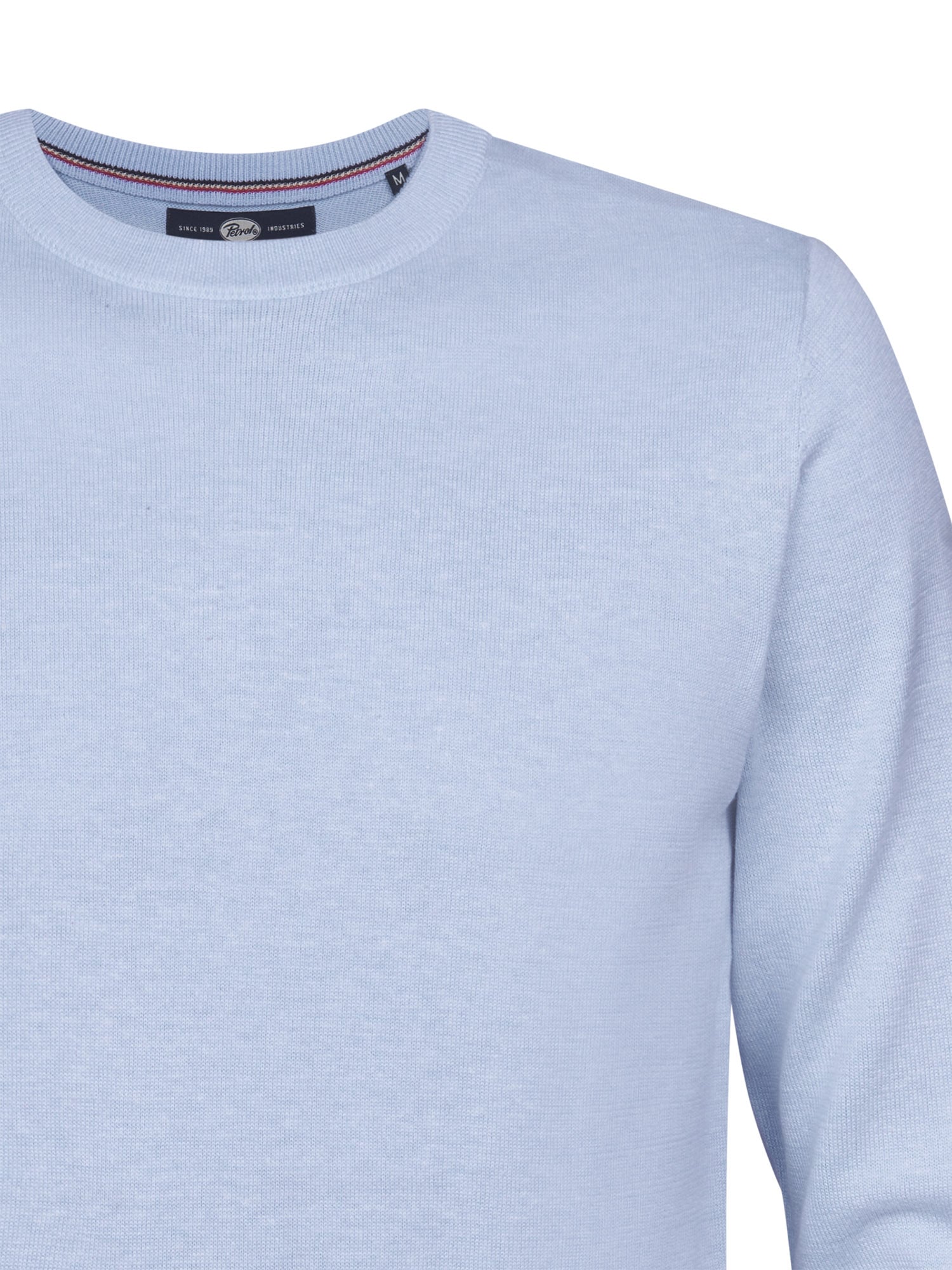 Petrol Industries Rundhalspullover Materialmix mit Baumwollanteil