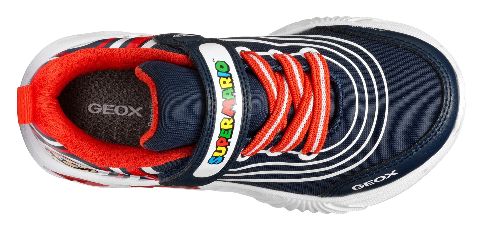 Geox Sneaker »J ASSISTER BOY Blinkschuh«, Sneaker, Klettschuh, Retro Sneaker mit Super Mario Motiv