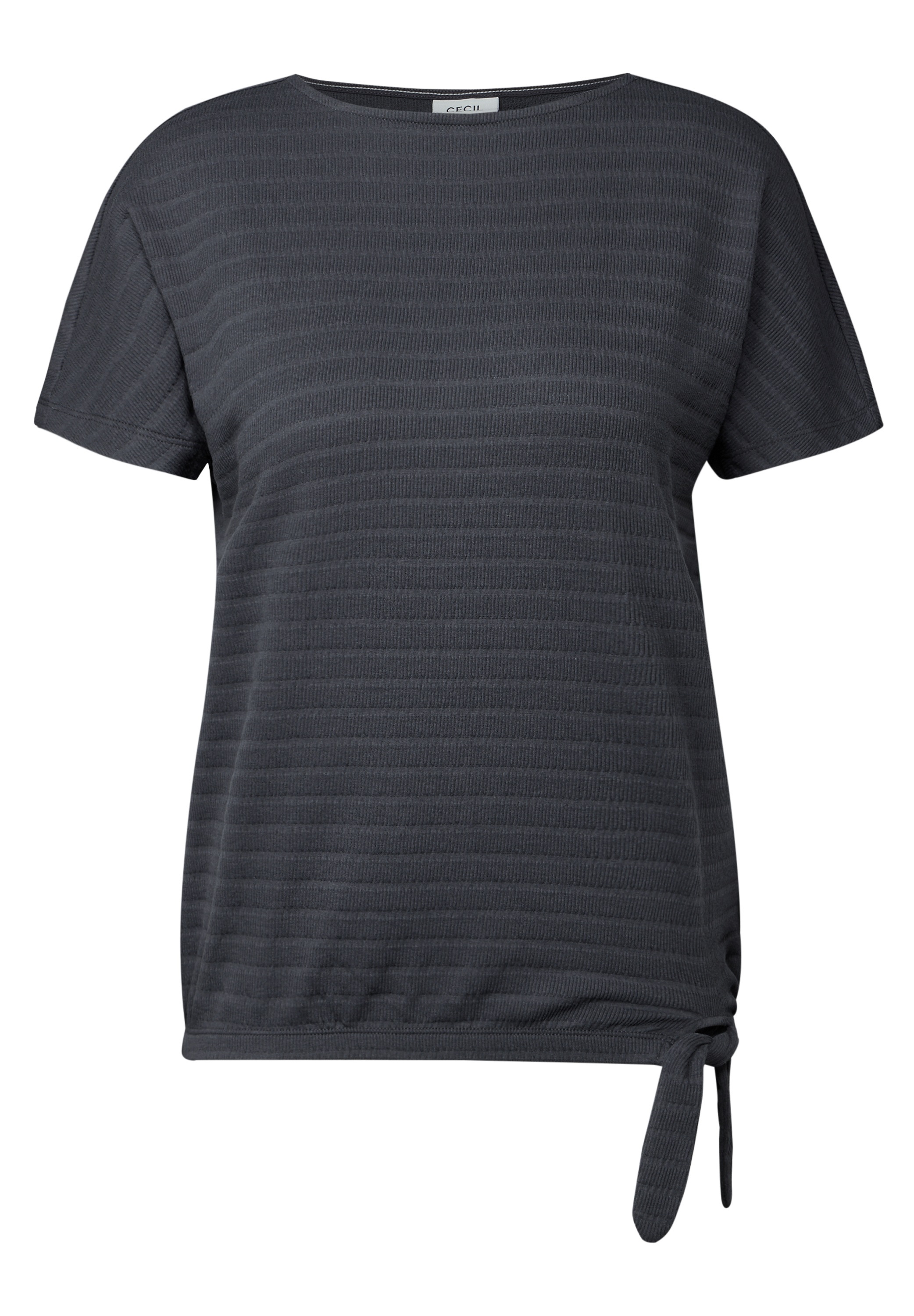 Cecil T-Shirt, in Smok-Optik und mit Knoten-Detail