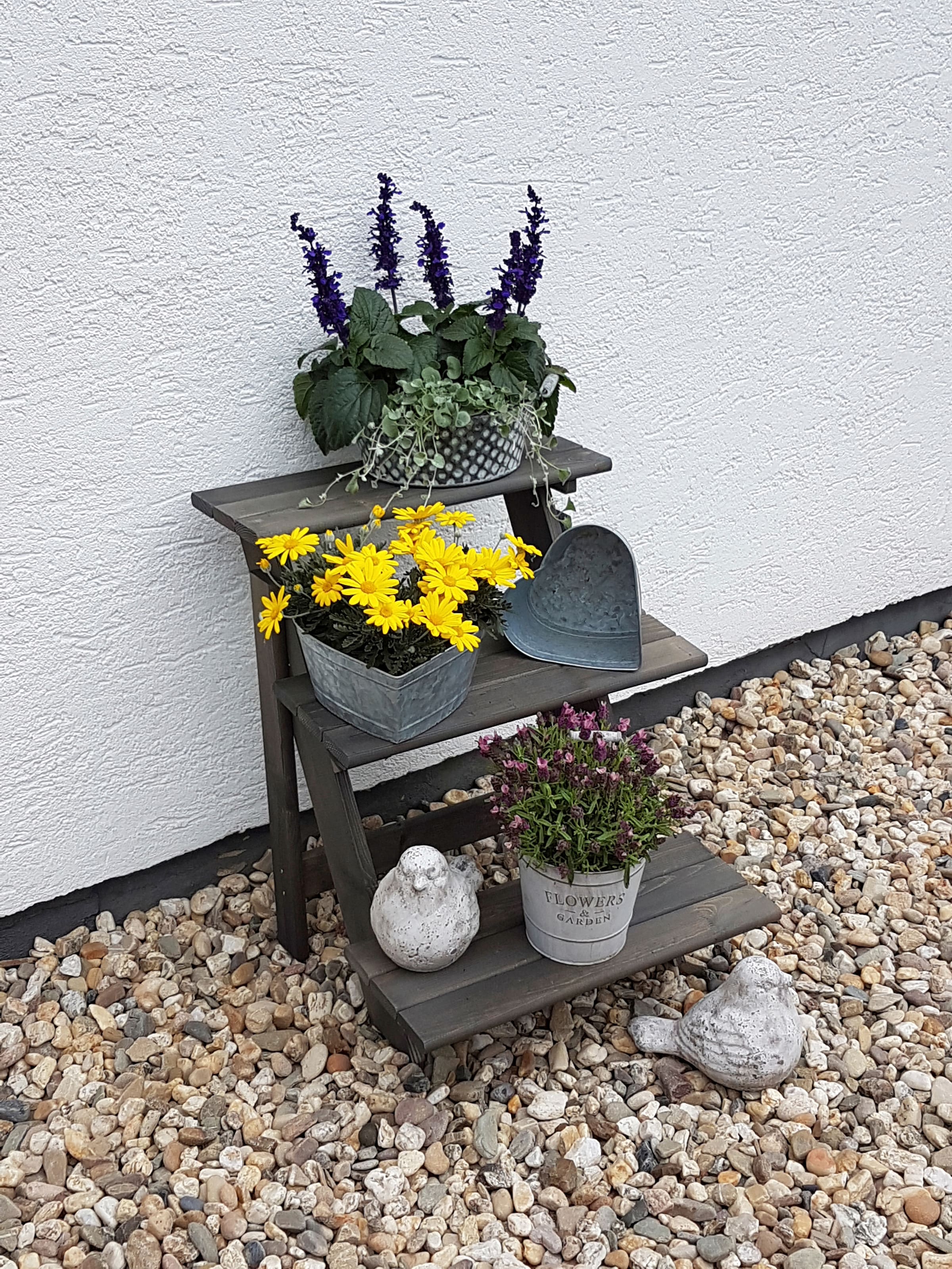 promadino Pflanzentreppe »Blumentreppe klein, grau«, BxTxH: 50x60x56 cm  online bestellen