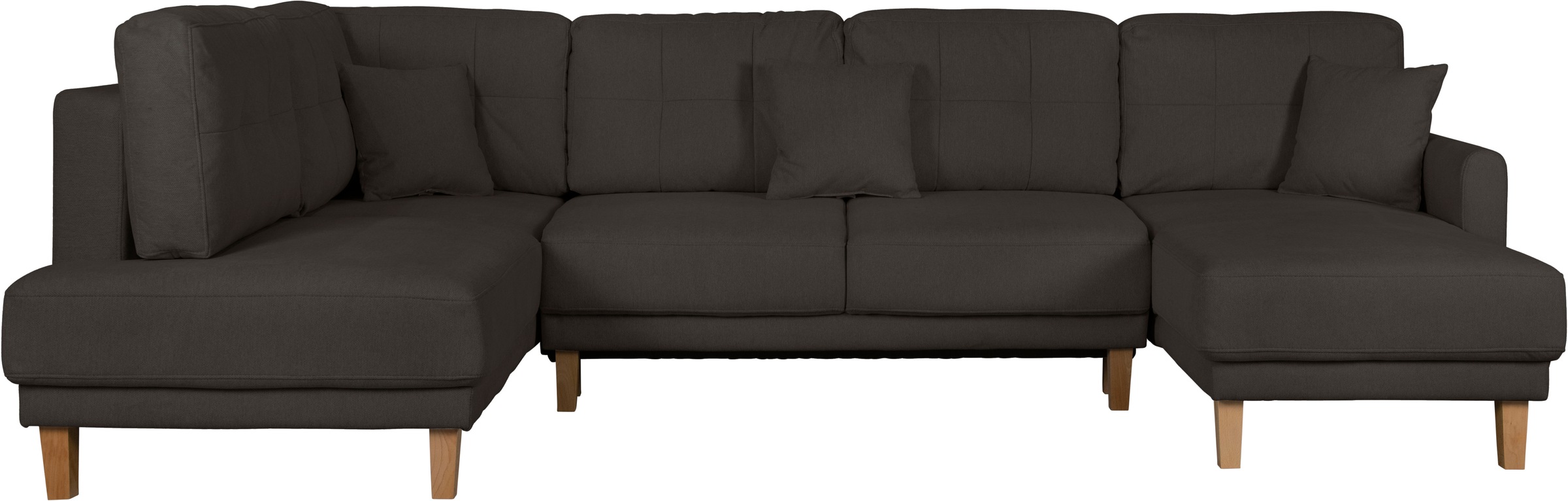 Home affaire Wohnlandschaft »TRIPLO U-Form wahlweise mit Schlaffunktion, B/T/H: 310/192/90 cm«, Schlafsofa, auch mit Bettkasten, Steppung im Rückenkissen