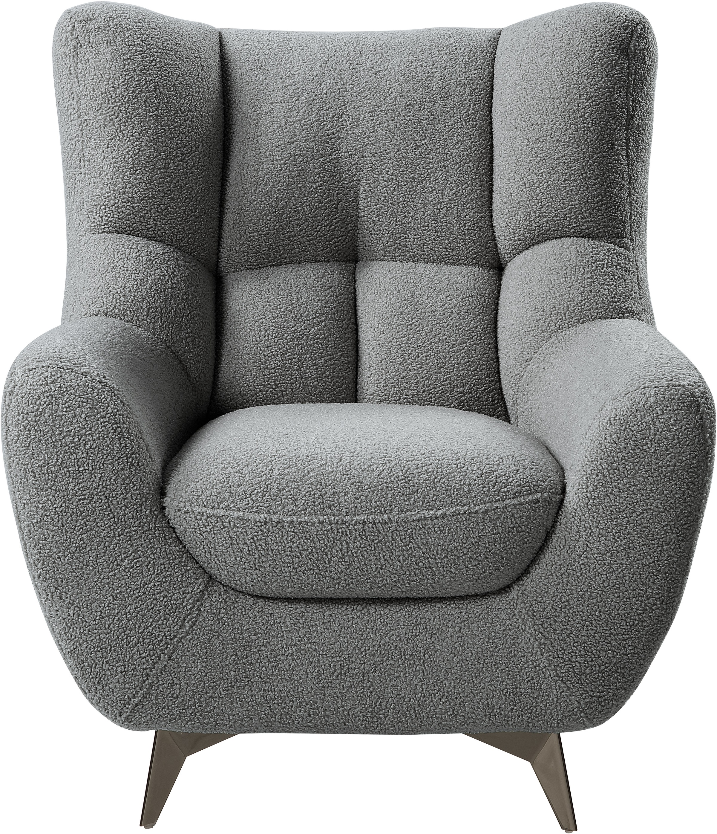 ATLANTIC home collection Sessel »Shawn« mit Federkern, trendy Bezug mit Teddyoptik