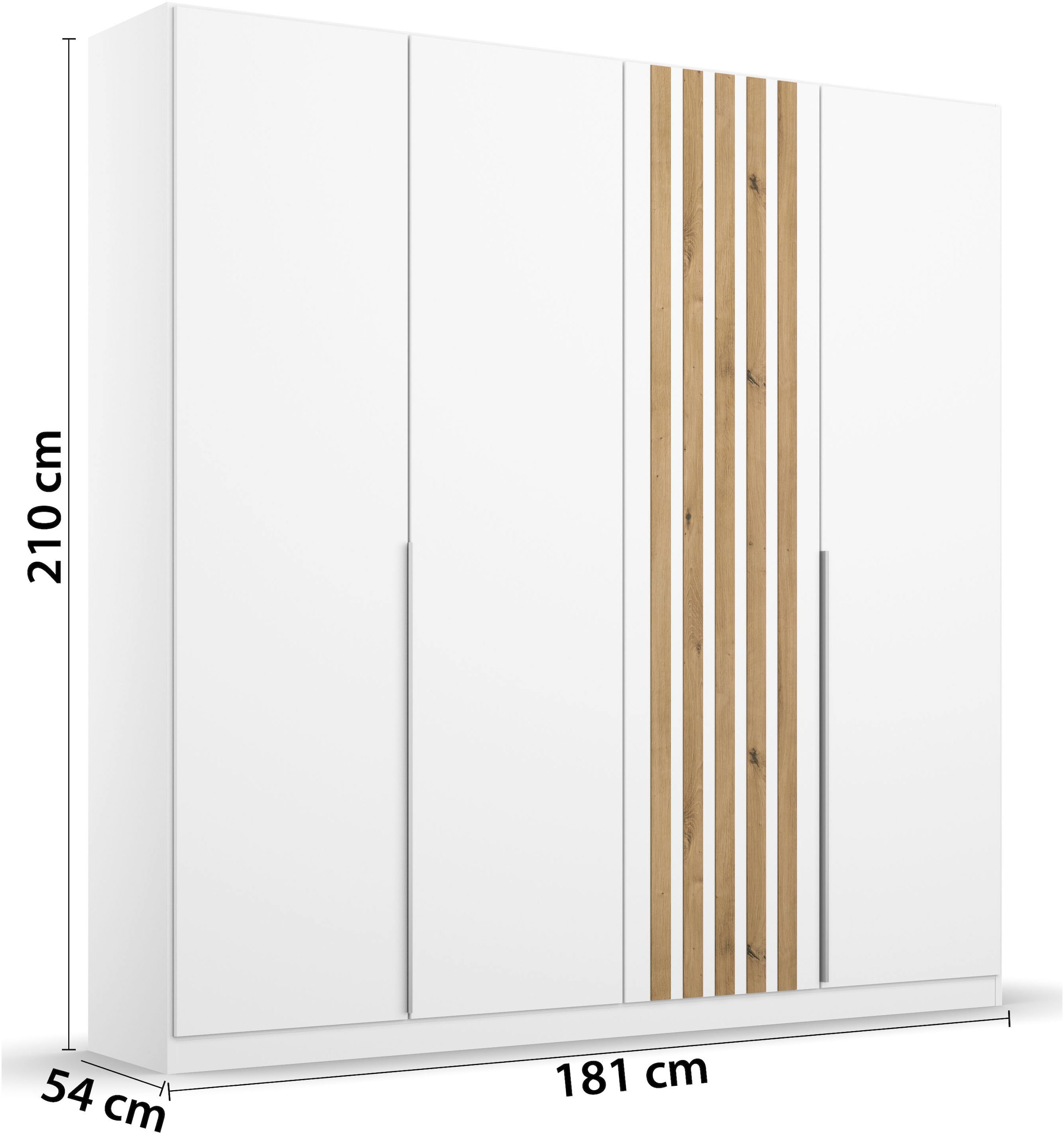 rauch Drehtürenschrank »Kleiderschrank Schrank Garderobe Wäscheschrank Schlafzimmer LAMELLA« Breiten 181/226/271 cm in 3 Ausstattungen BASIC/CLASSIC/PREMIUM,  elegante Lamellen-Auflage in 3D Akustikpaneel Optik MADE IN GERMANY