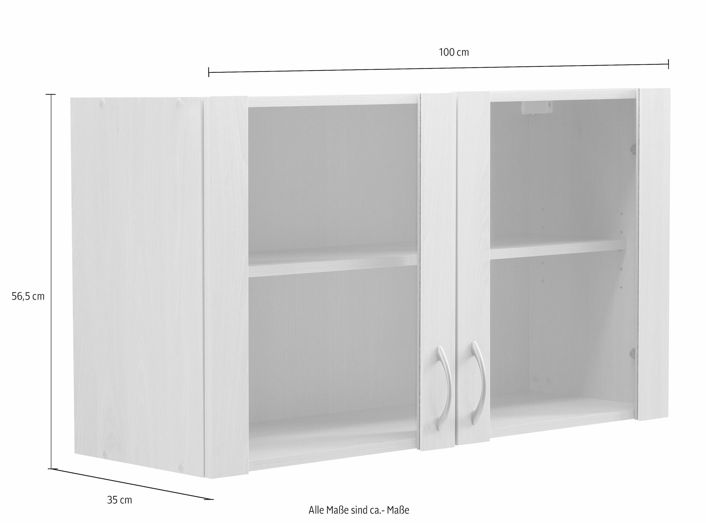 wiho Küchen Front OTTO Shop kaufen im mit Glaseinsatz Glashängeschrank Online »Kiel«