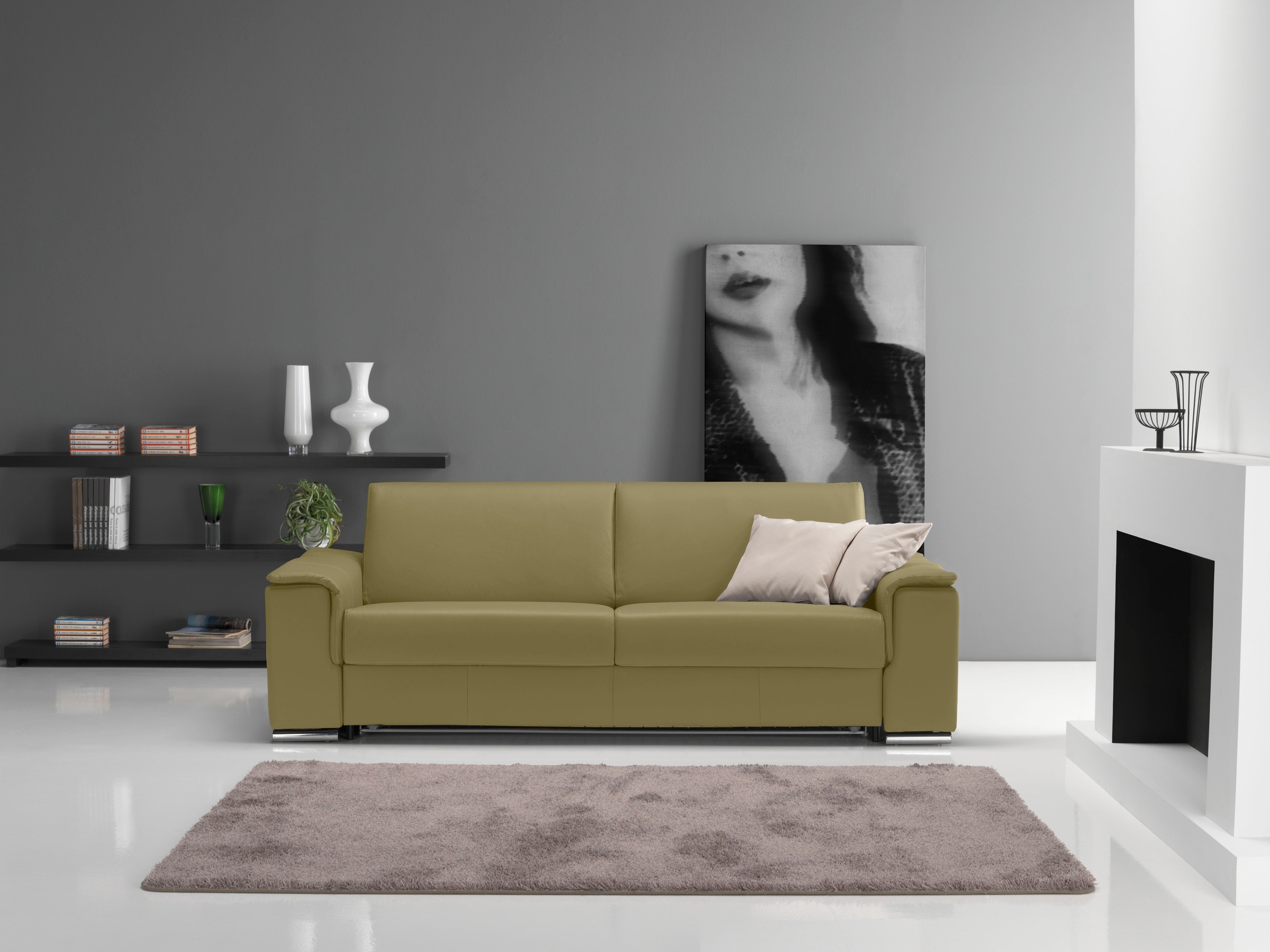 Egoitaliano Schlafsofa »Cecilia, modern & elegant, erstklassiger Sitzkomfort, Dauerschläfer«, inkl. Matratze und hochwertigem Metallbettrahmen, toller Schlafkomfort