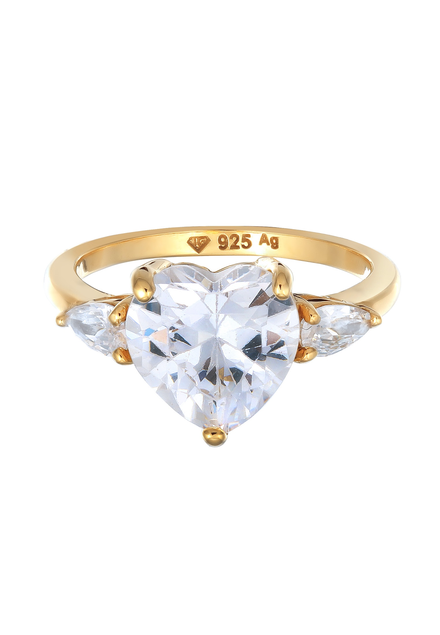 Elli Silberring »Ring Herz Zirkonia Weiß 925 Sterling Silber«