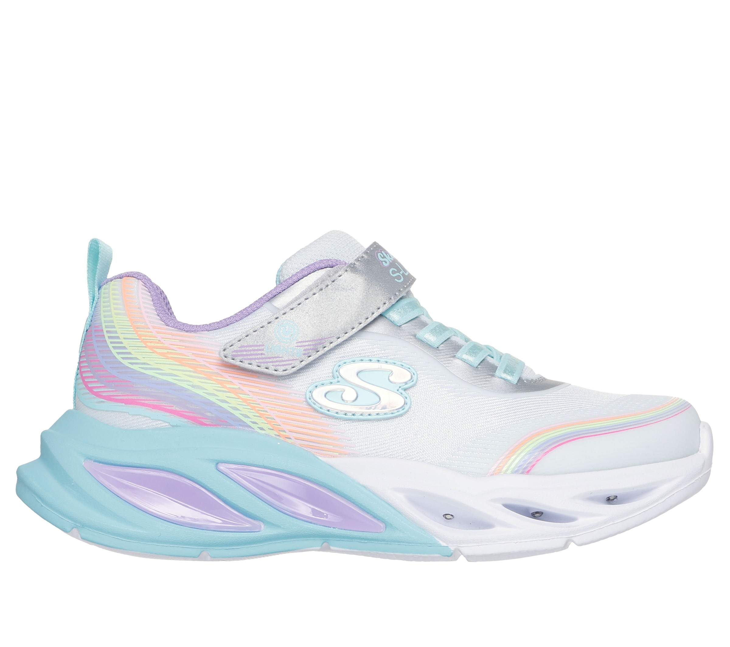 Skechers Sneaker »COSMIC GLOW LIGHTS«  Sportschuh mit Klett, Größenschablone zum Download