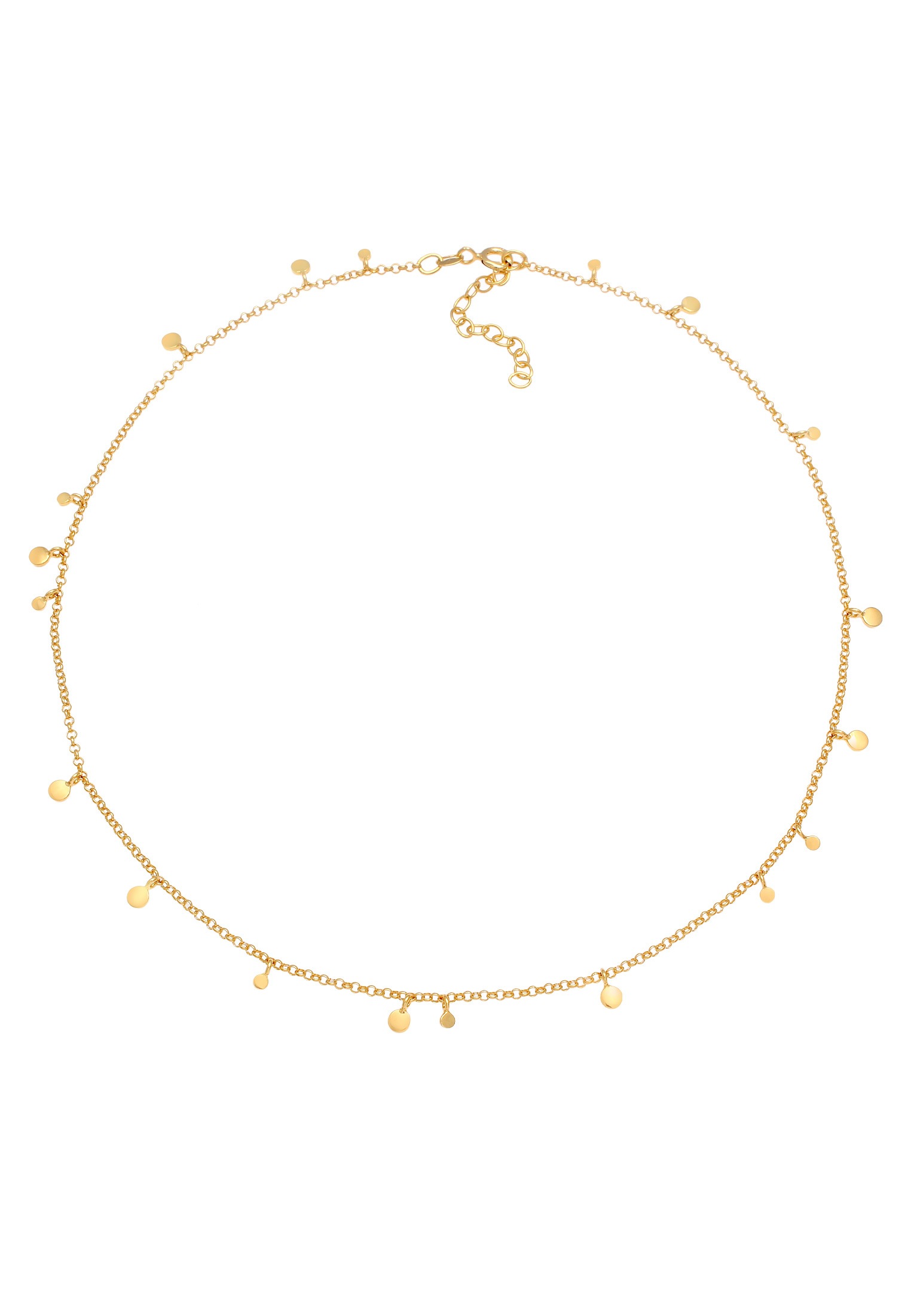 Elli Choker »Halskette Choker Plättchen Coin Geo Rund 925 Silber«