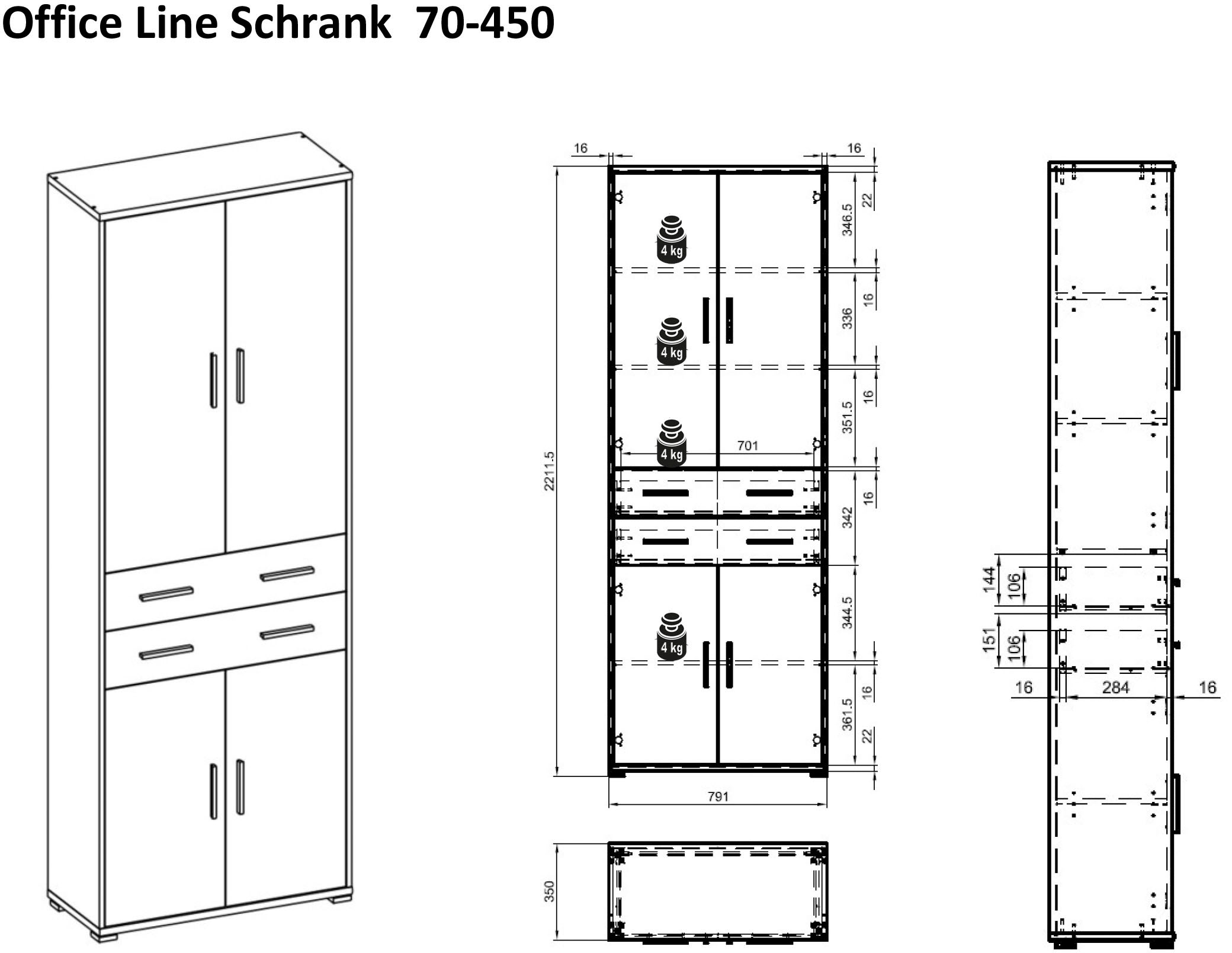 BEGA OFFICE Aktenschrank »Office Line«, Büroschrank, Aktenschrank Mehrzweckschrank wahlweise in 3 Farben