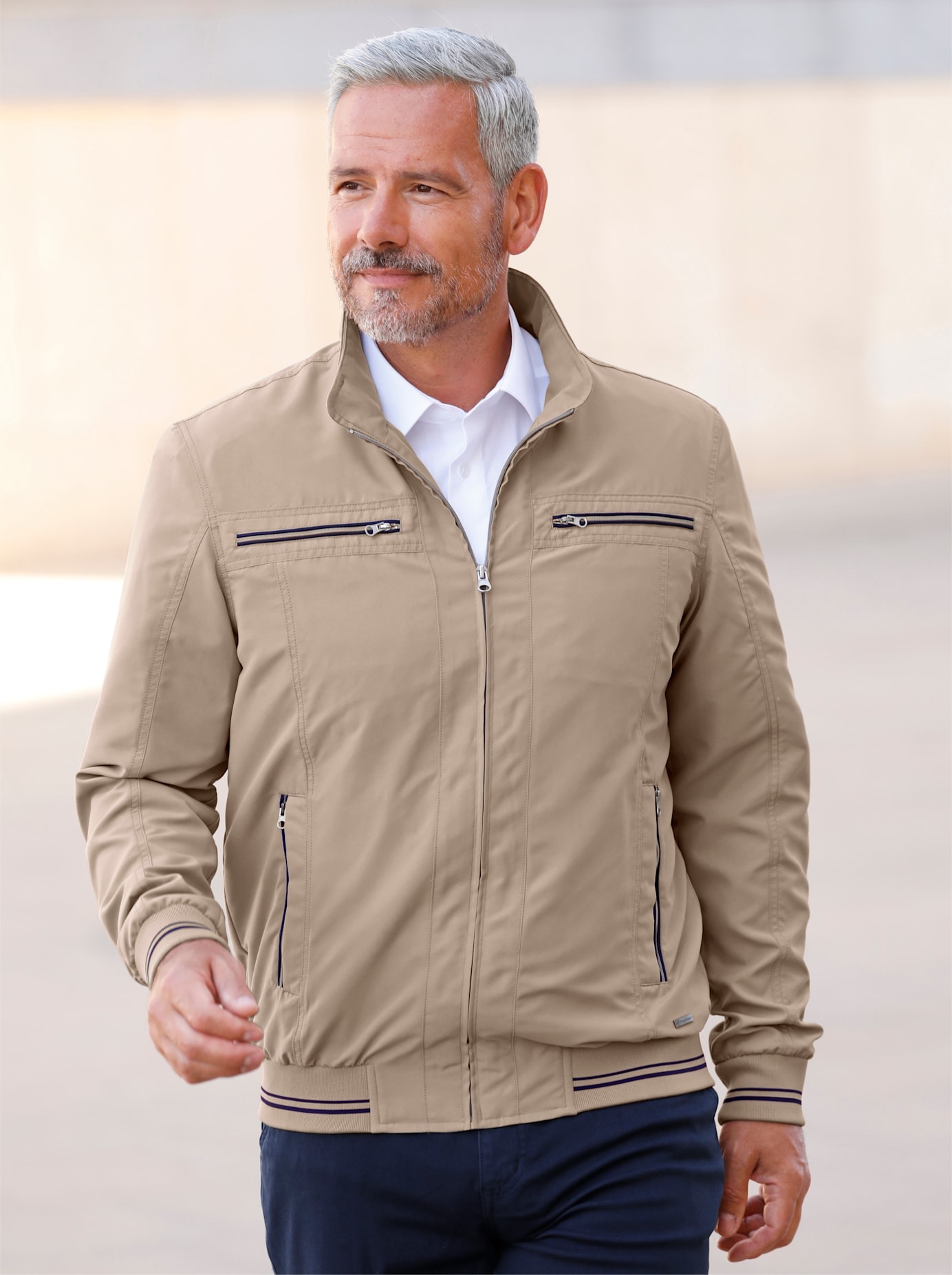Marco Donati Herren Langjacke ohne Kapuze in beige, Größe 48