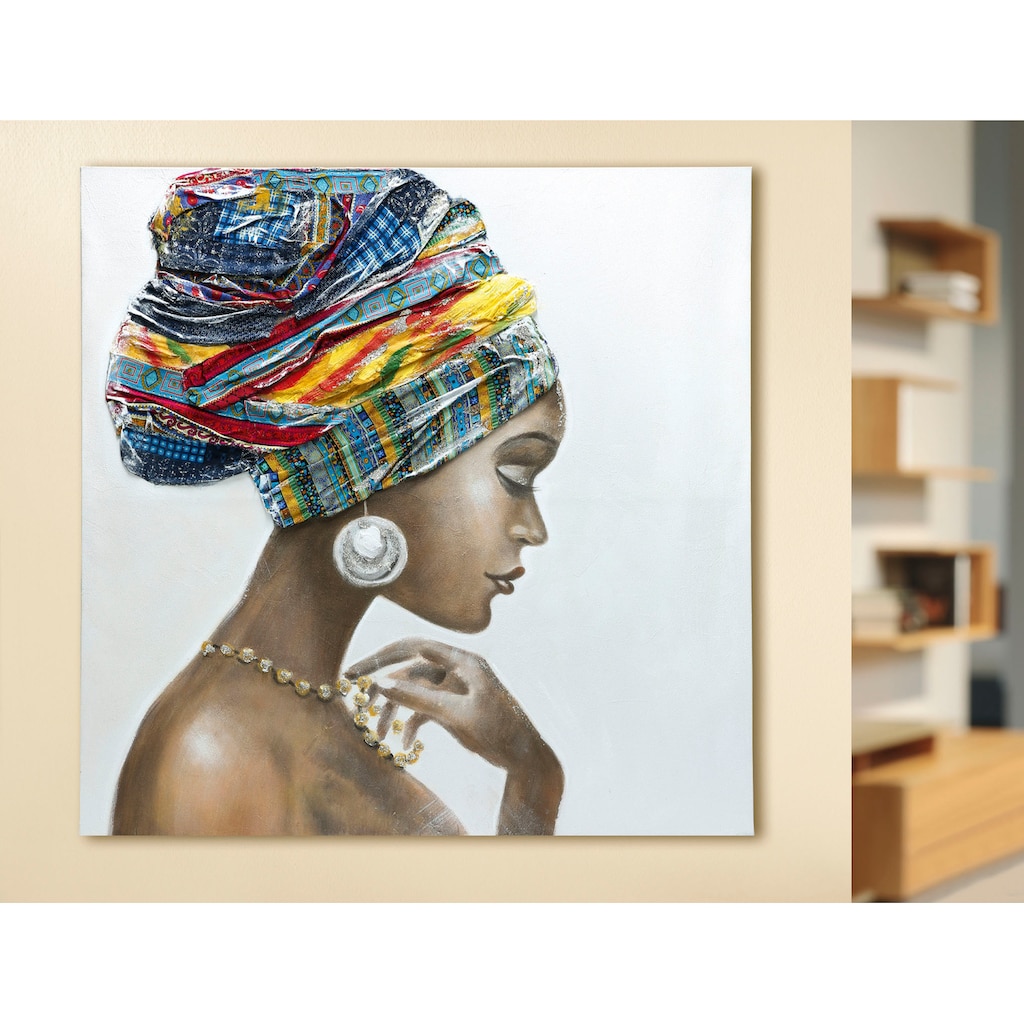 GILDE Leinwandbild »Gemälde Afrik. Schönheit«, (1 St.)