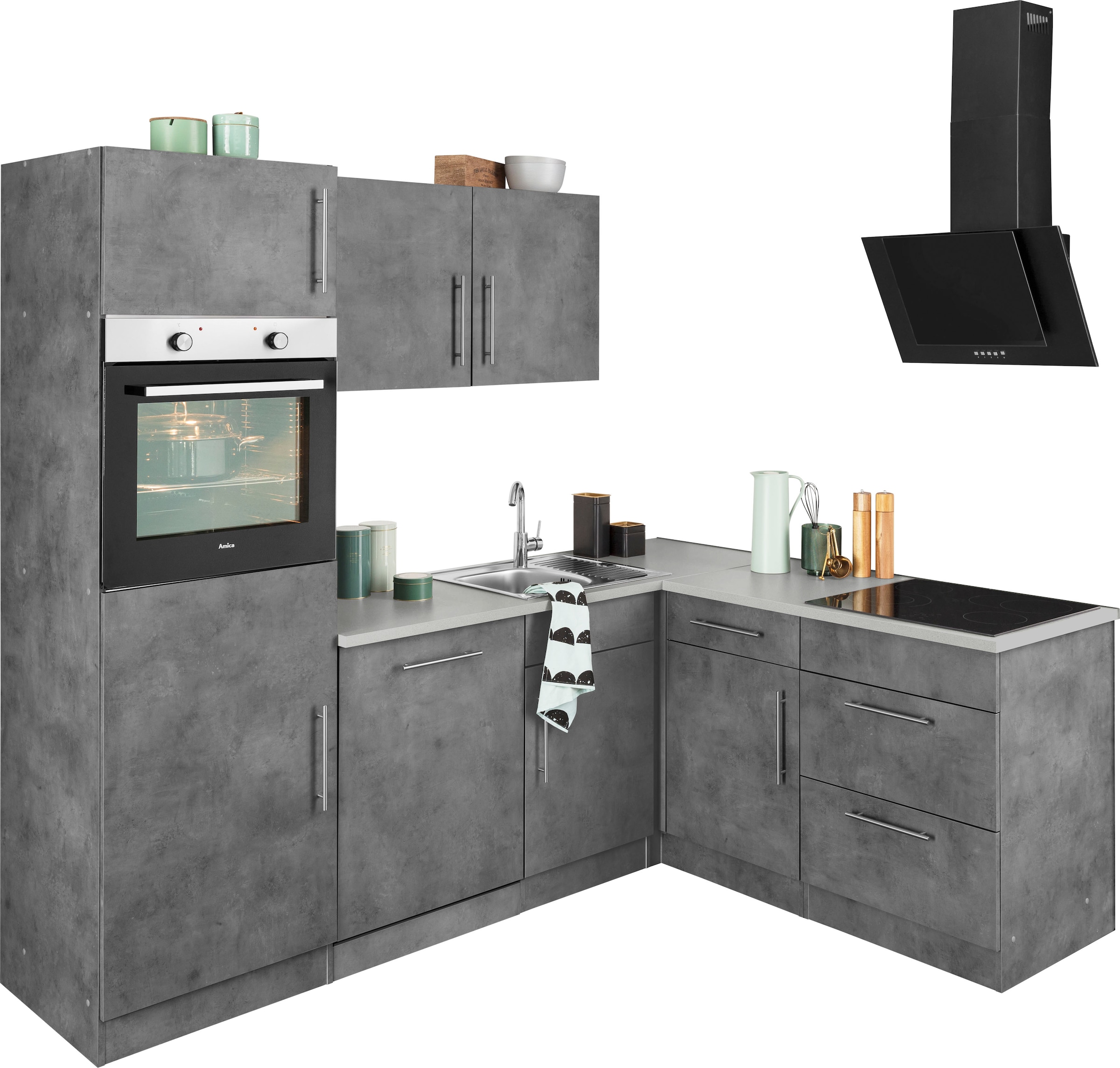 wiho Küchen Winkelküche »Cali«, ohne E-Geräte, Stellbreite 230 x 170 cm im  OTTO Online Shop