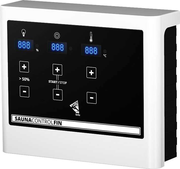 KONIFERA Saunahaus »Maiko 5 SET A«, terragrau, mit Ofen 9 kW ext. Steuerung