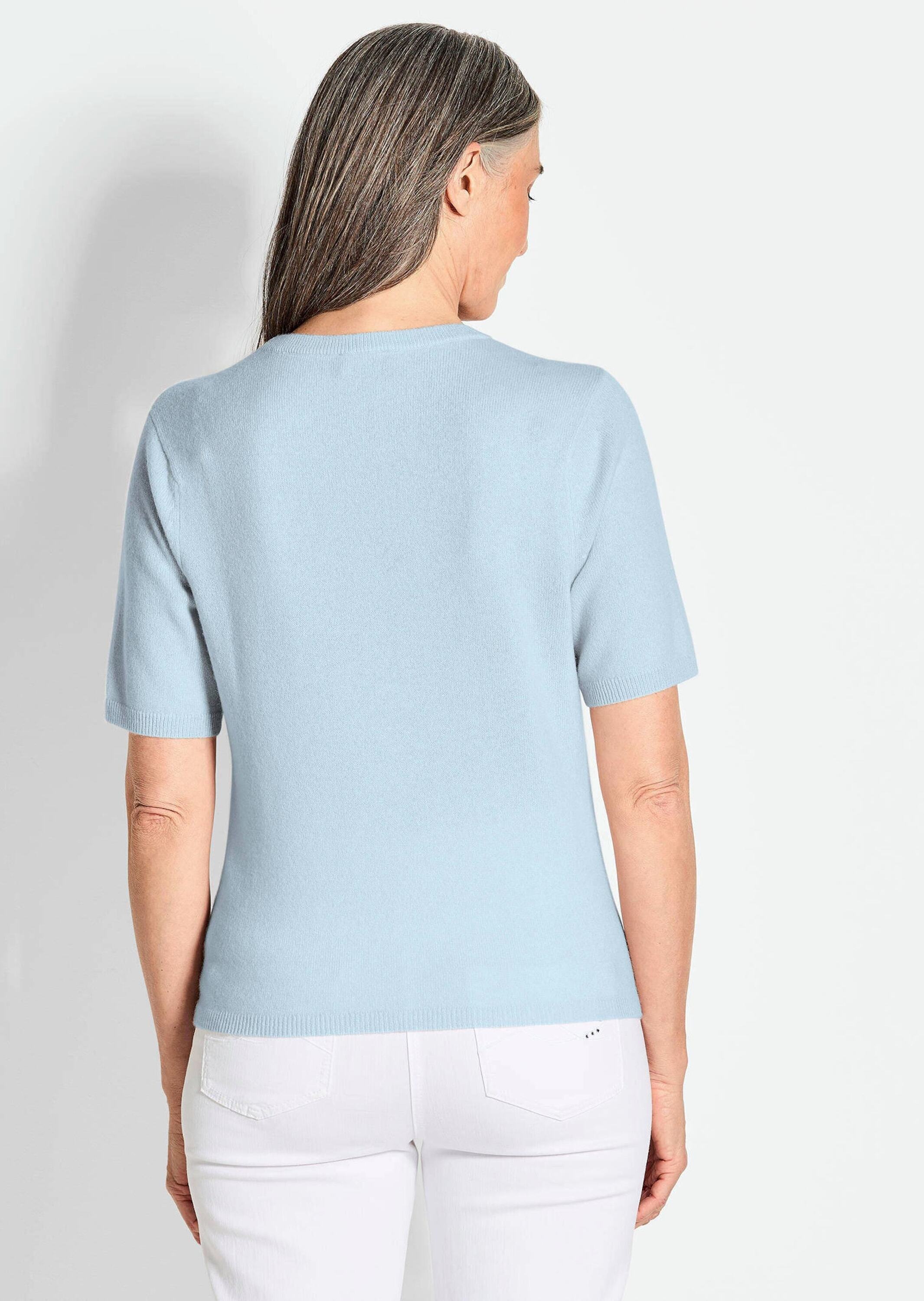 GOLDNER Kurzarmpullover »Halbarmpullover mit Rundhals aus Kaschmir«