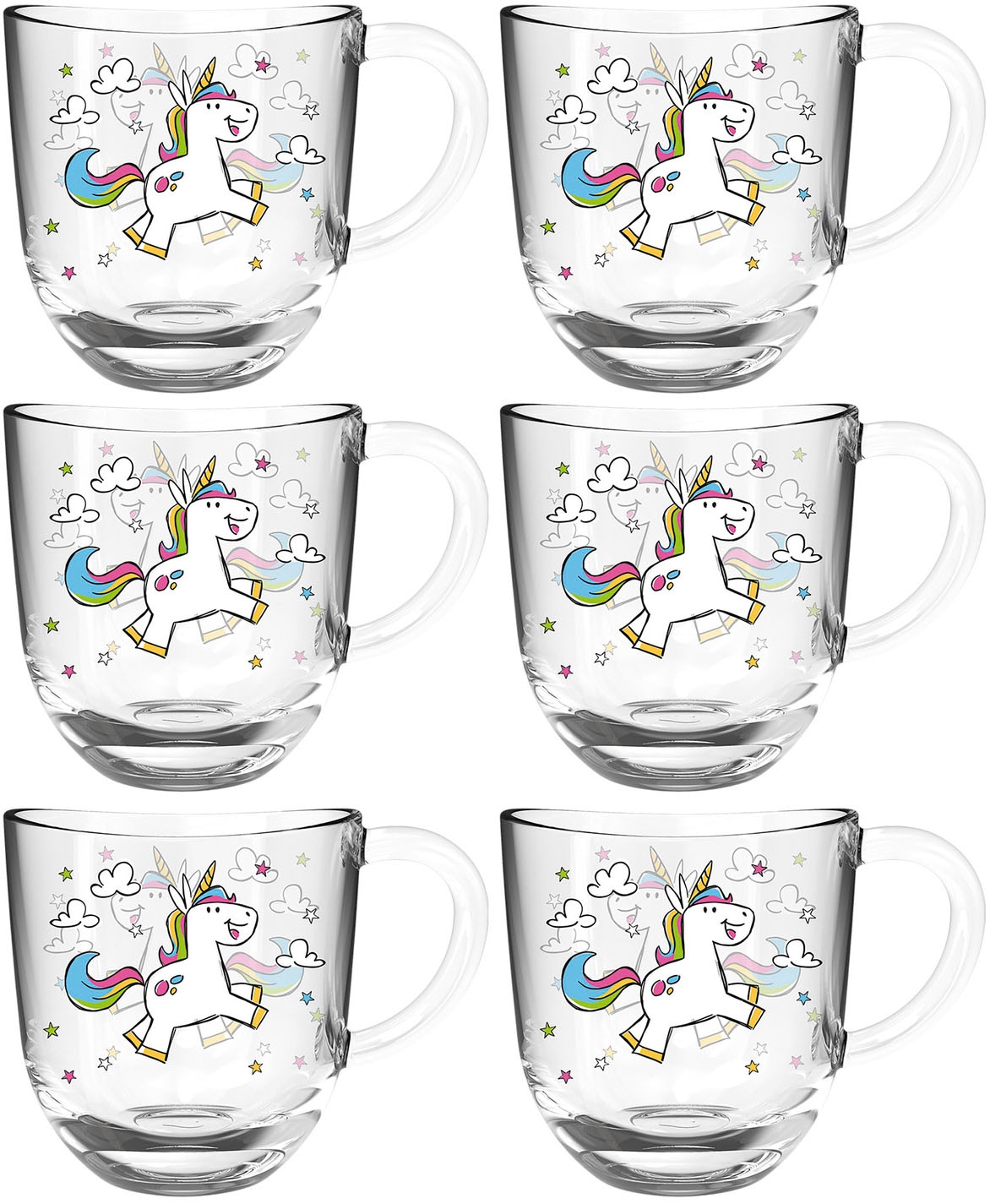 LEONARDO Tasse »BAMBINI Einhorn«, (Set, 6 tlg.), 280 ml, 6-teilig