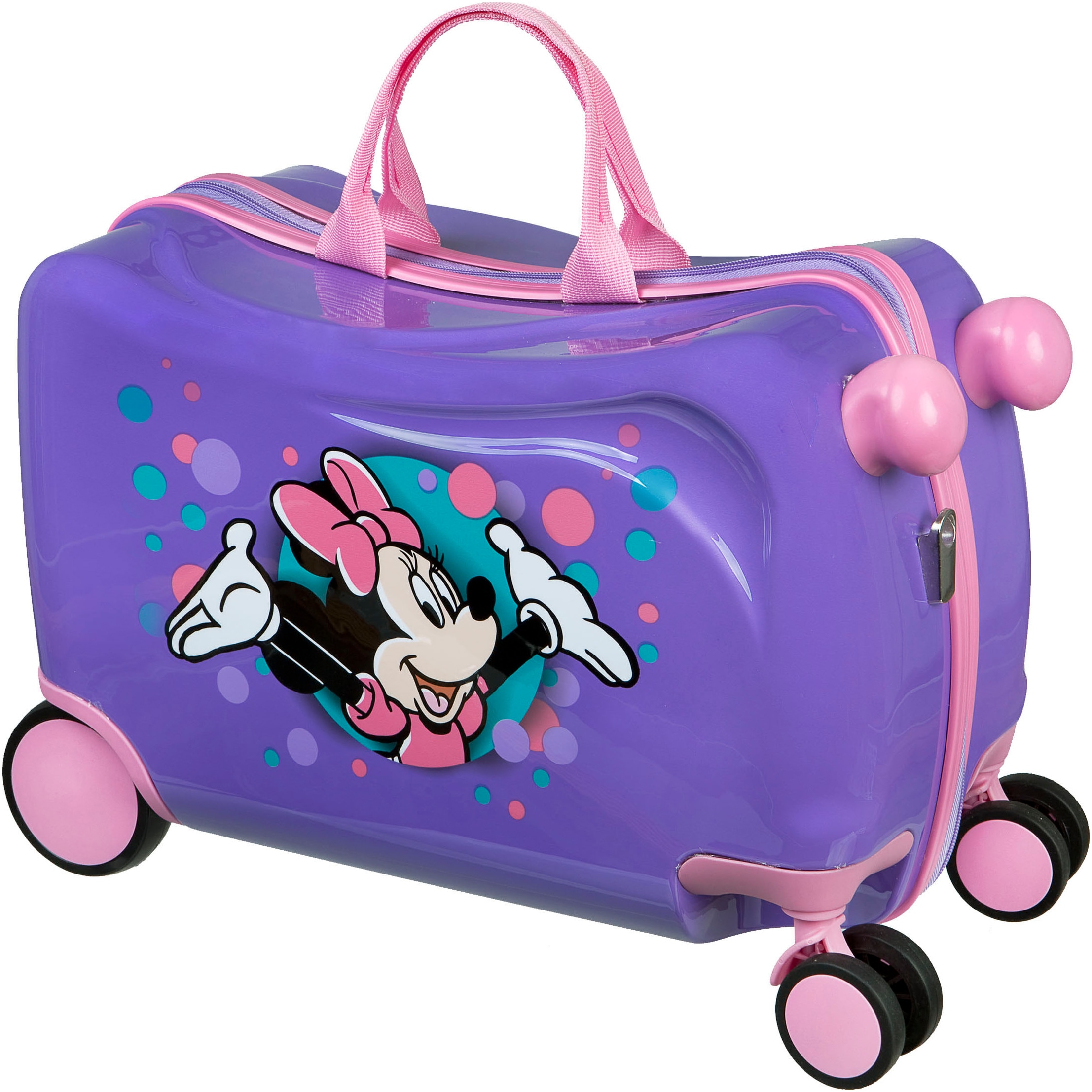 Kinderkoffer »Ride-on Trolley, Minnie Maus«, 4 St. Rollen, zum sitzen und ziehen