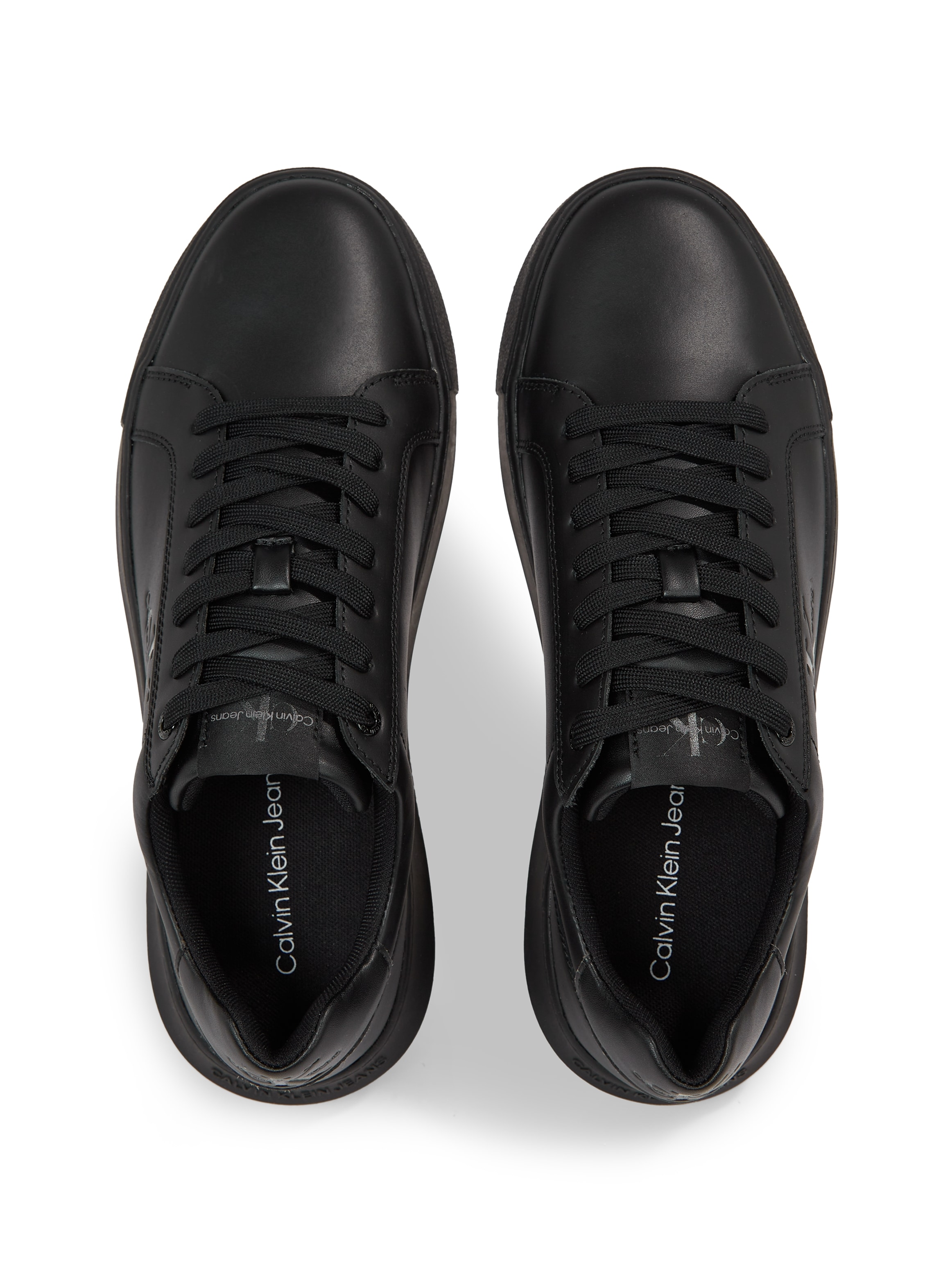 Calvin Klein Jeans Sneaker »CHUNKY CUPSOLE MONO LTH«, mit seitlichem Logoschriftzug, Freizeitschuh, Halbschuh, Schnürschuh