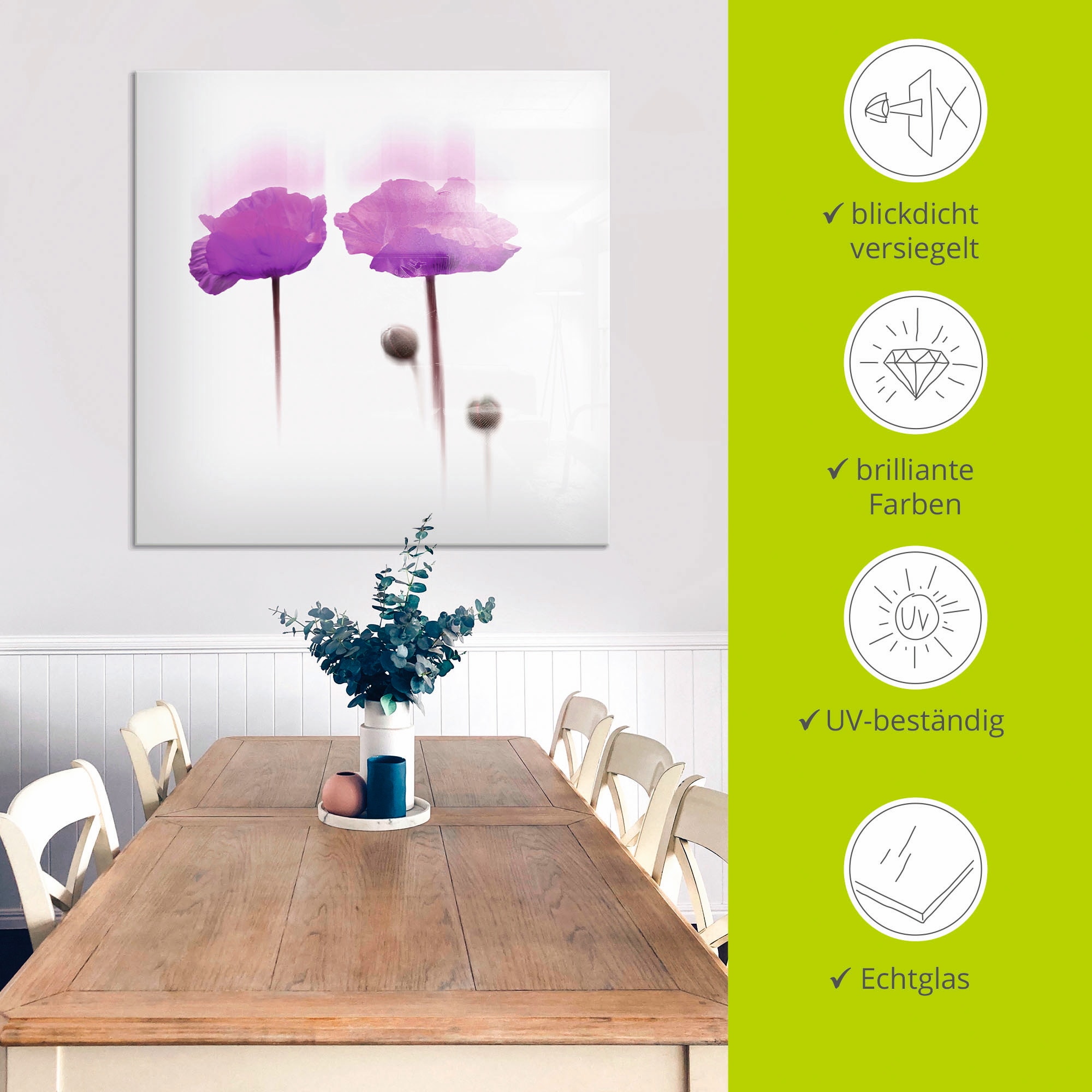 Artland Glasbild »Blüte abstrakt I« 1 Stk. tlg. in verschiedenen Größen